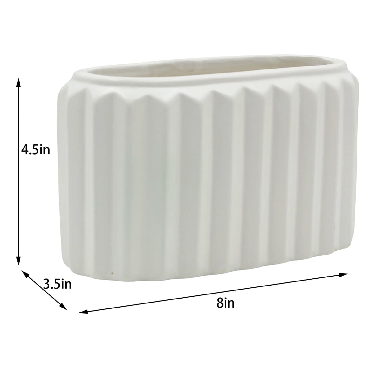 Crosby St. Indoor Harlow Pleat White Planter, Small