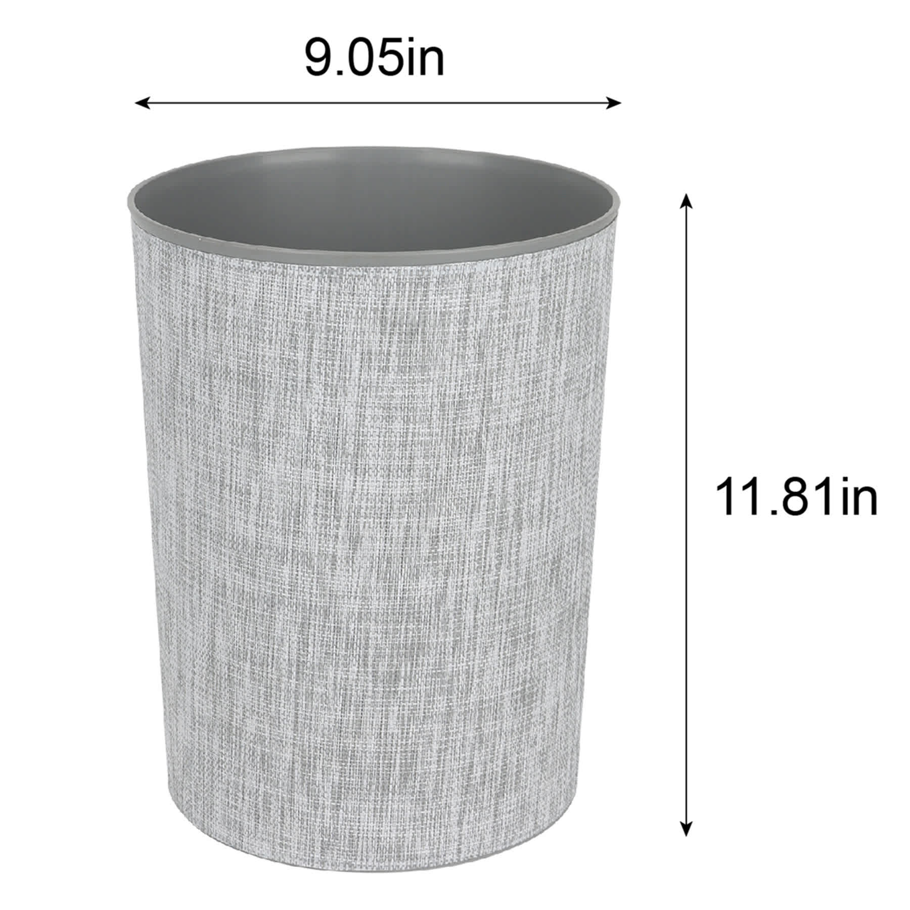 Winslow Grey & White Round Trash Bin, 10l