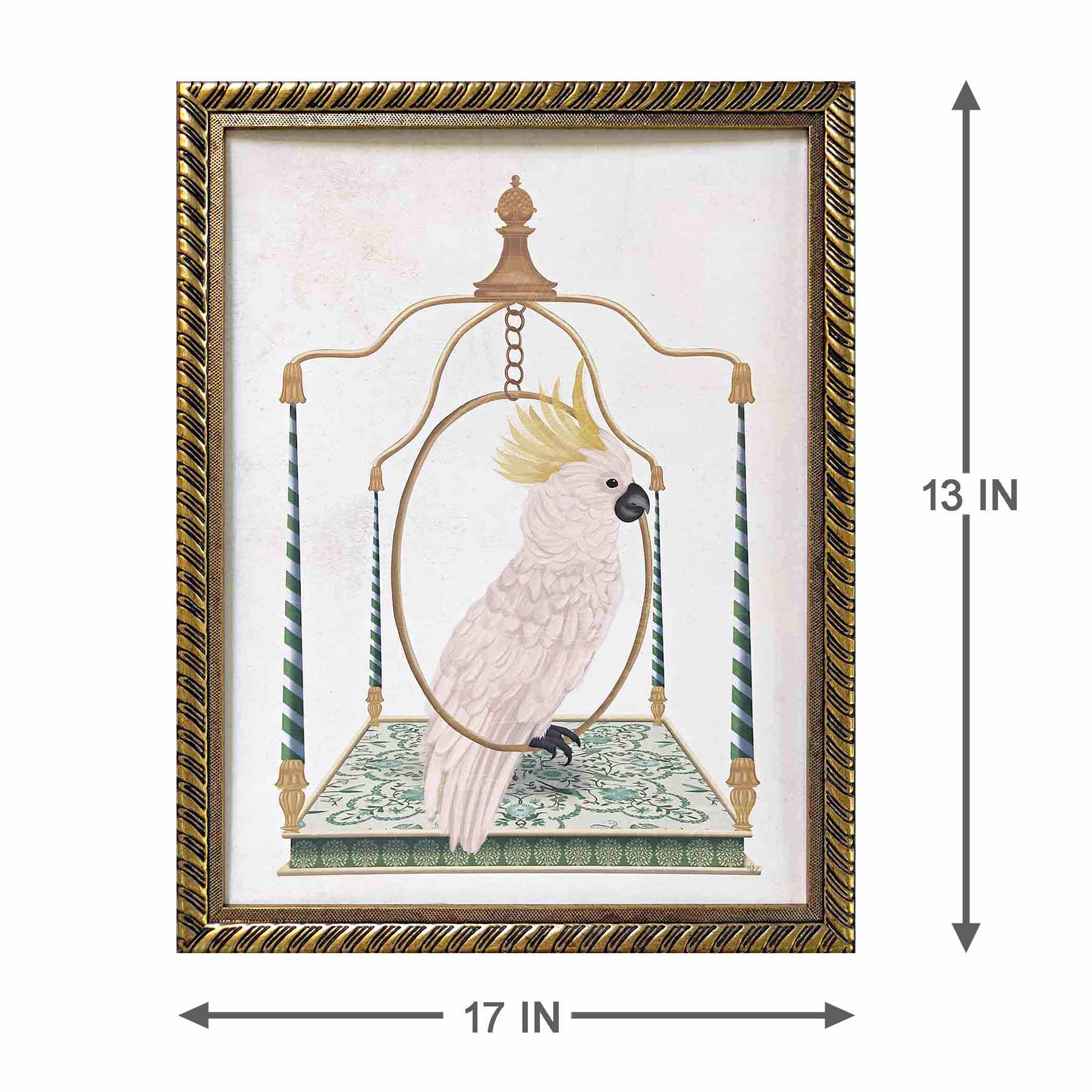 Glass Framed Cockatoo Print Wall Art, 13x17