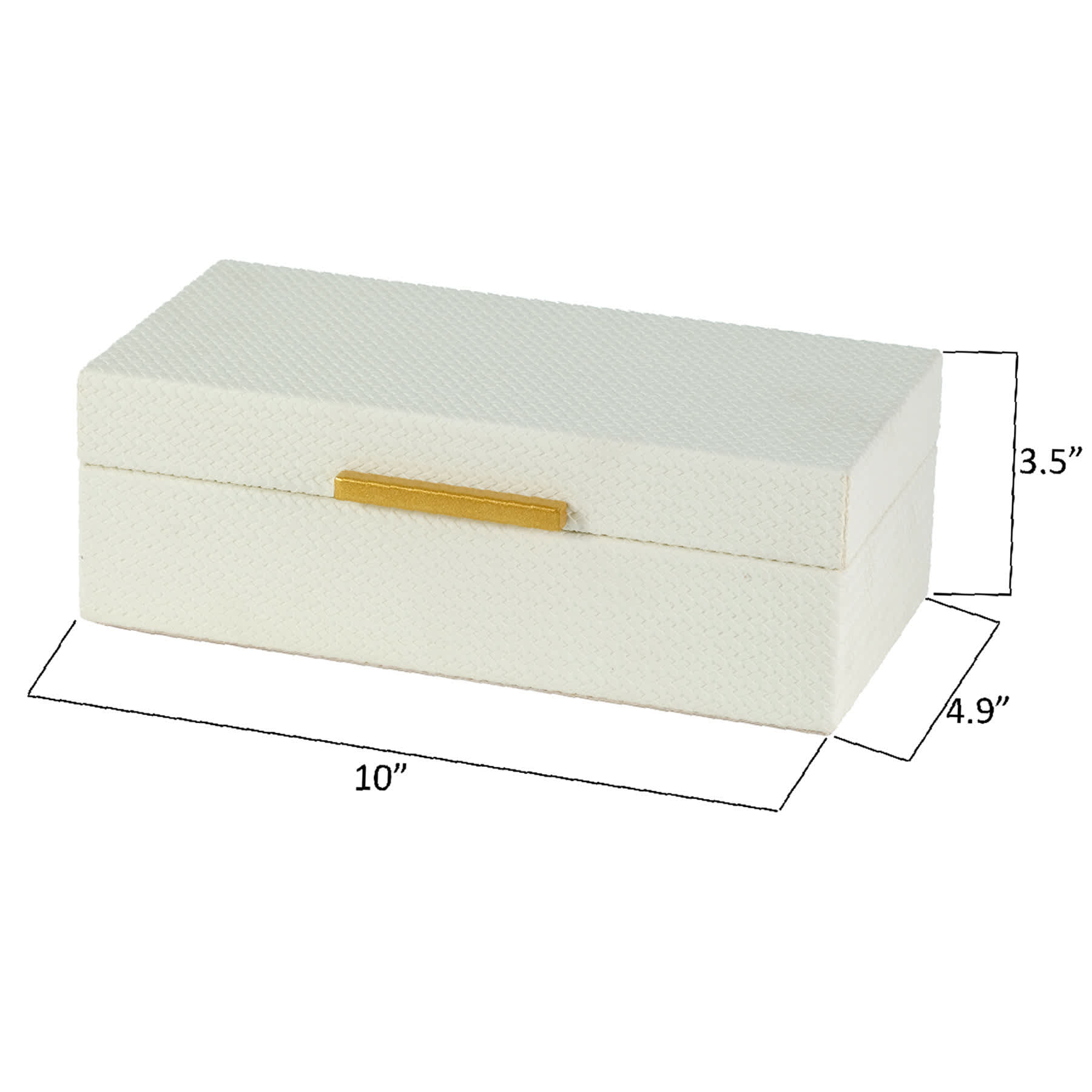 White Faux Leather Box, 10x6