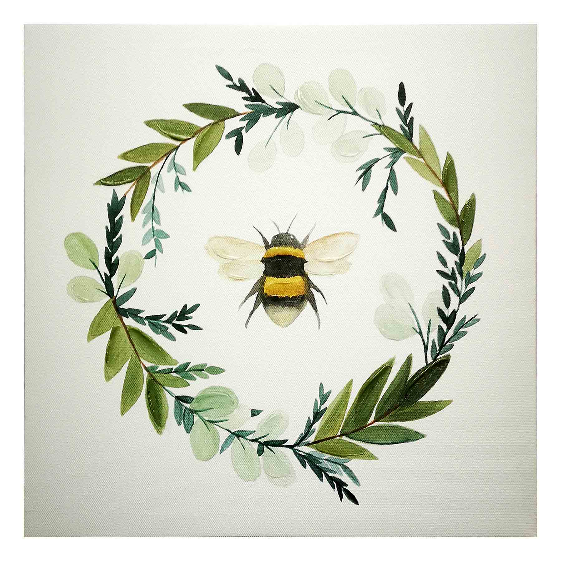 Honeybloom Bee Wreath Canvas Wall Art, 12"