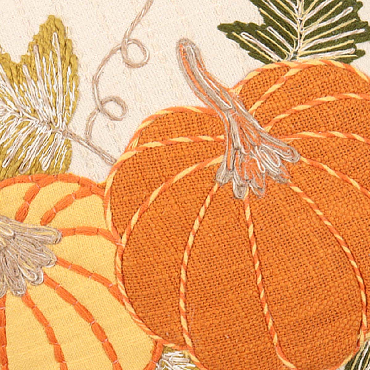 Embroidered Pumpkin Duo Throw Pillow, 18"