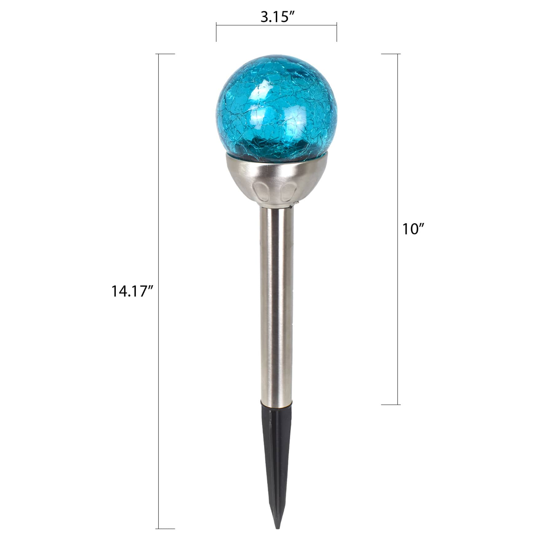Solar Blue Crackle Small Globe Pathway Light