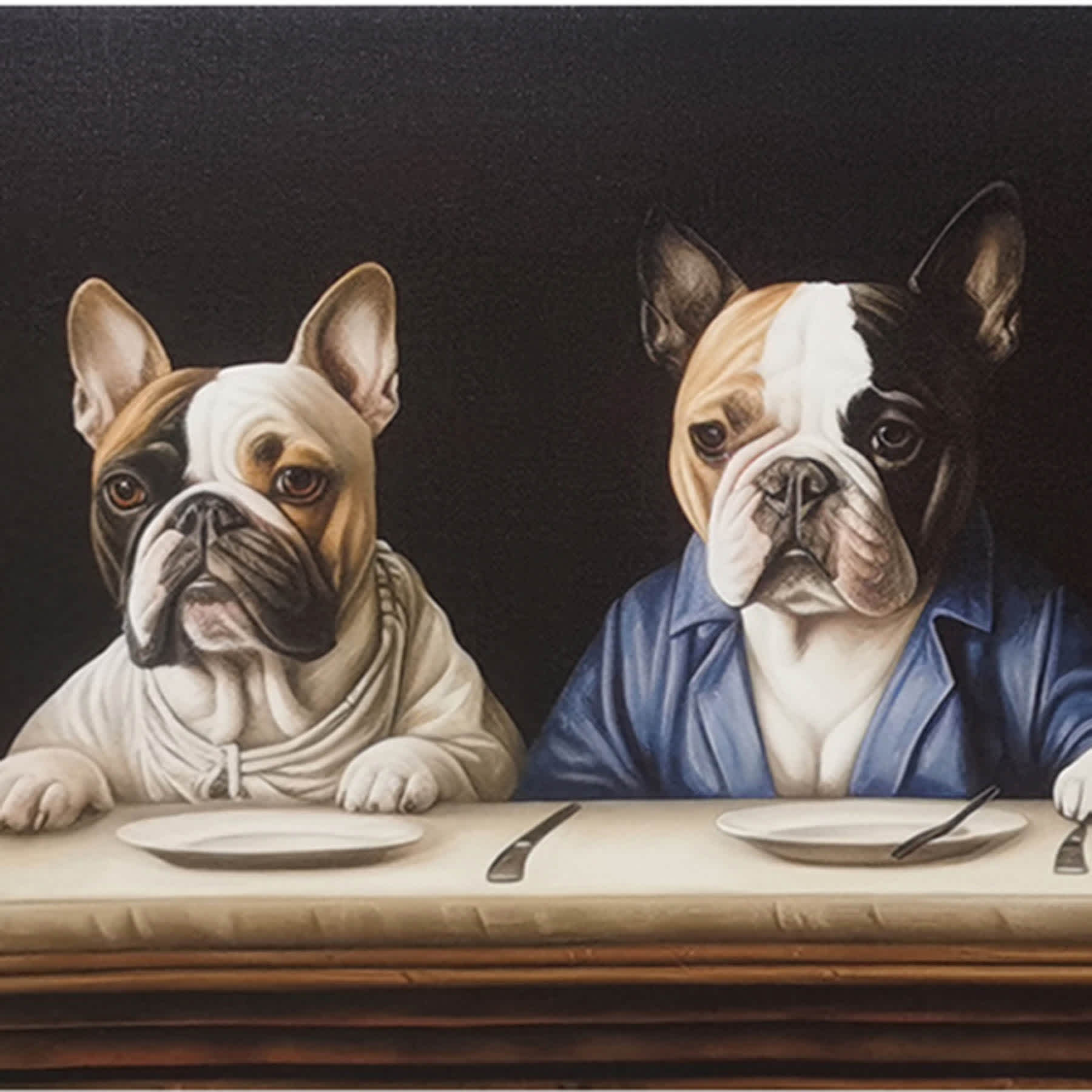 36X12 Dogs Dinner Canvas Wall Art