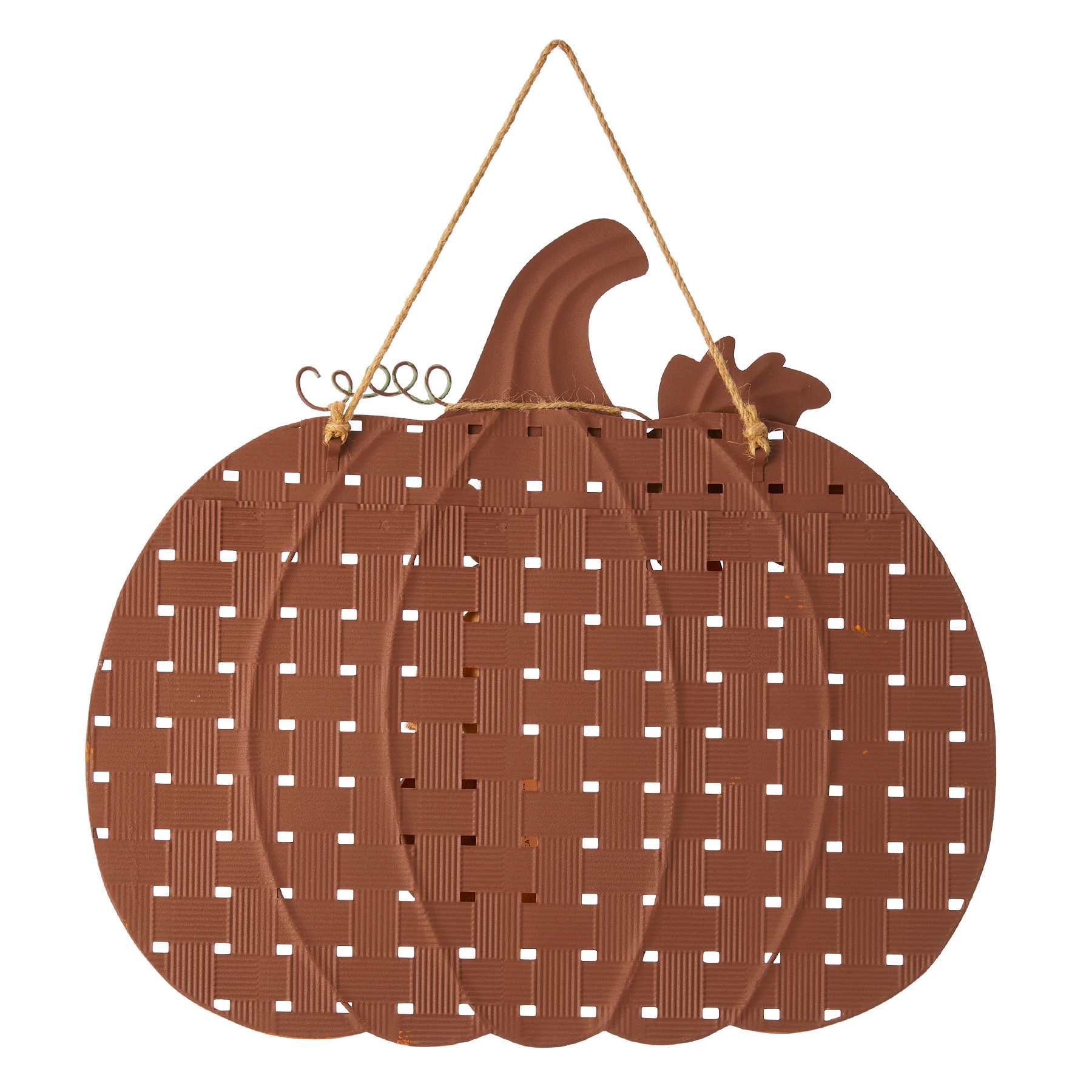 Honeybloom Metal Woven Pumpkin Wall Art, 14x13