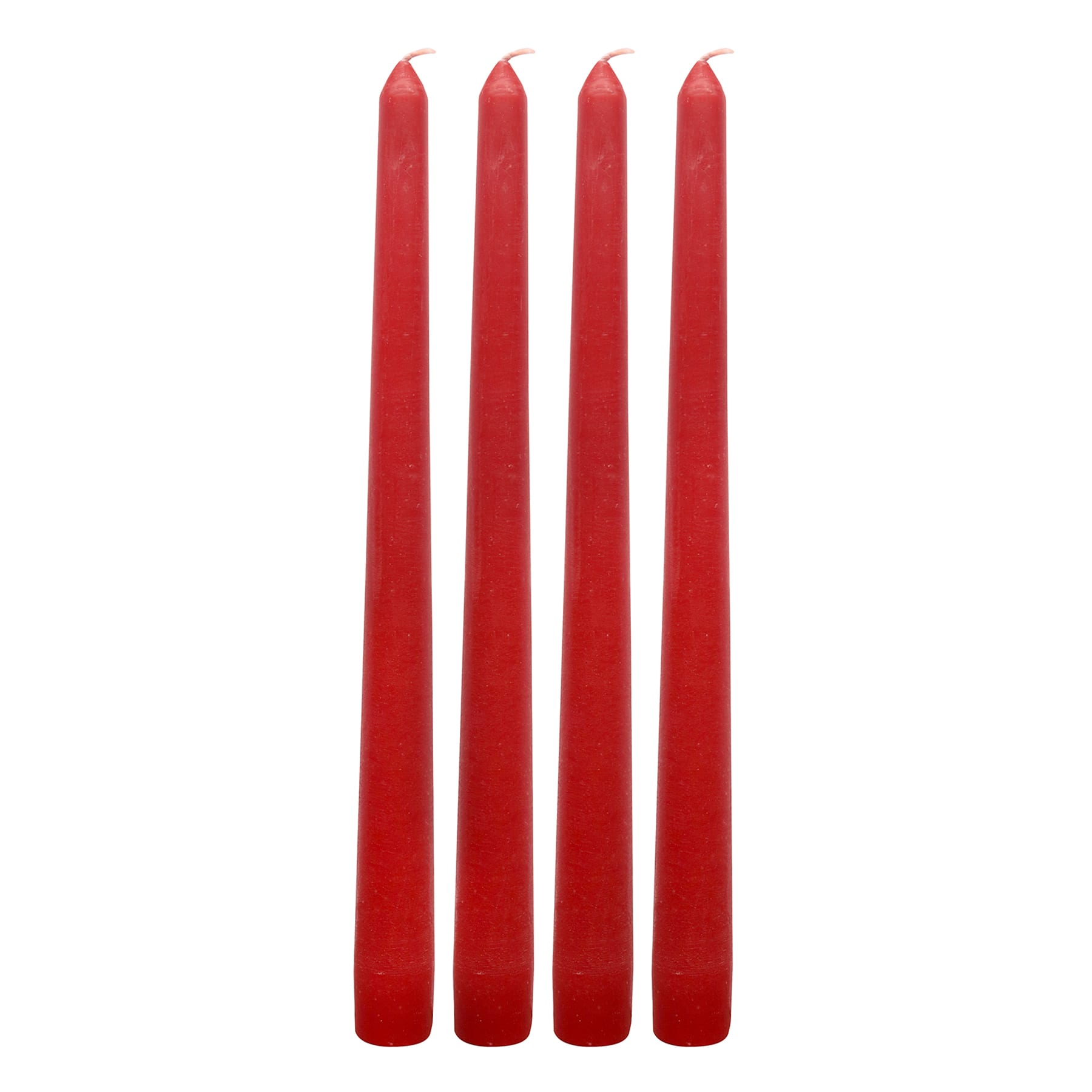 Honeybloom 4-Pack Red Unscented Taper Candles, 10"