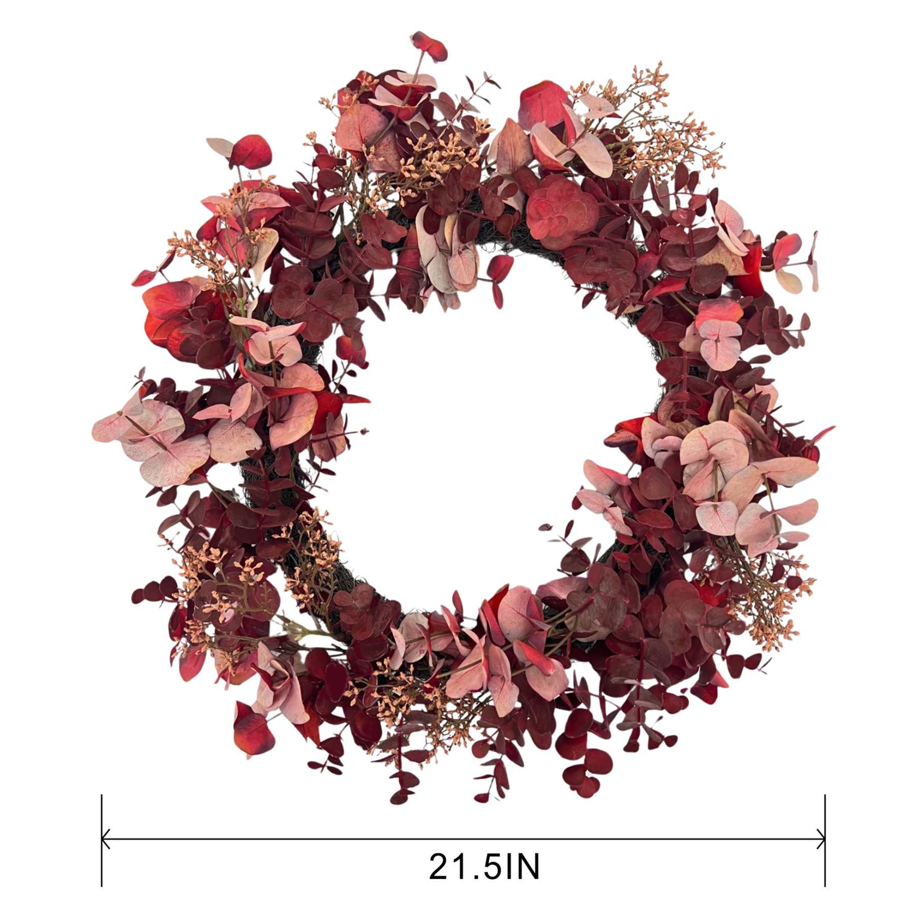 Burgundy Eucalyptus Wreath, 22"