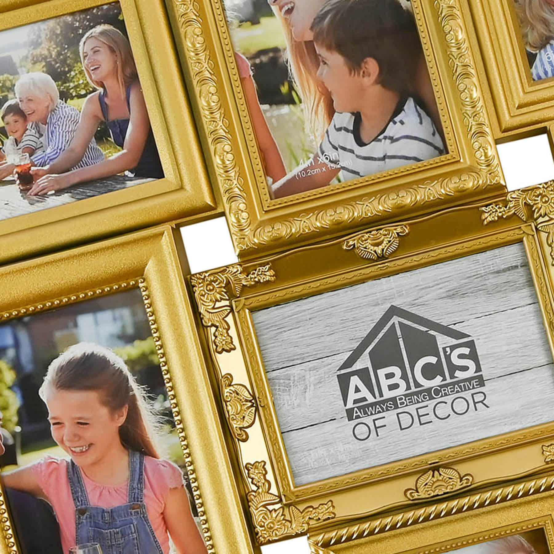 9-Opening Gold Collage Wall Frame, 20.7"