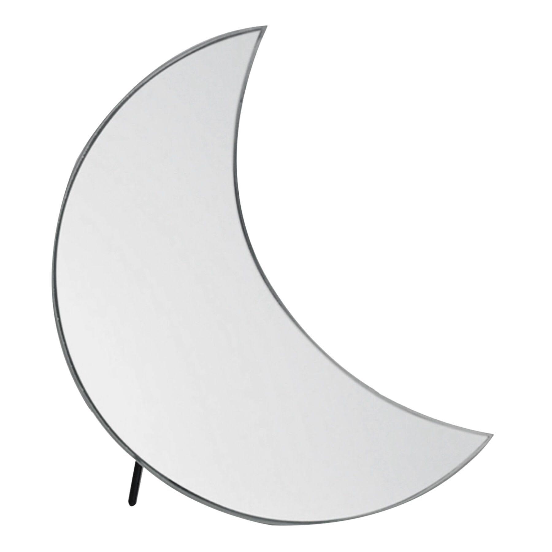 Black Glass Crescent Mirror, 6x7