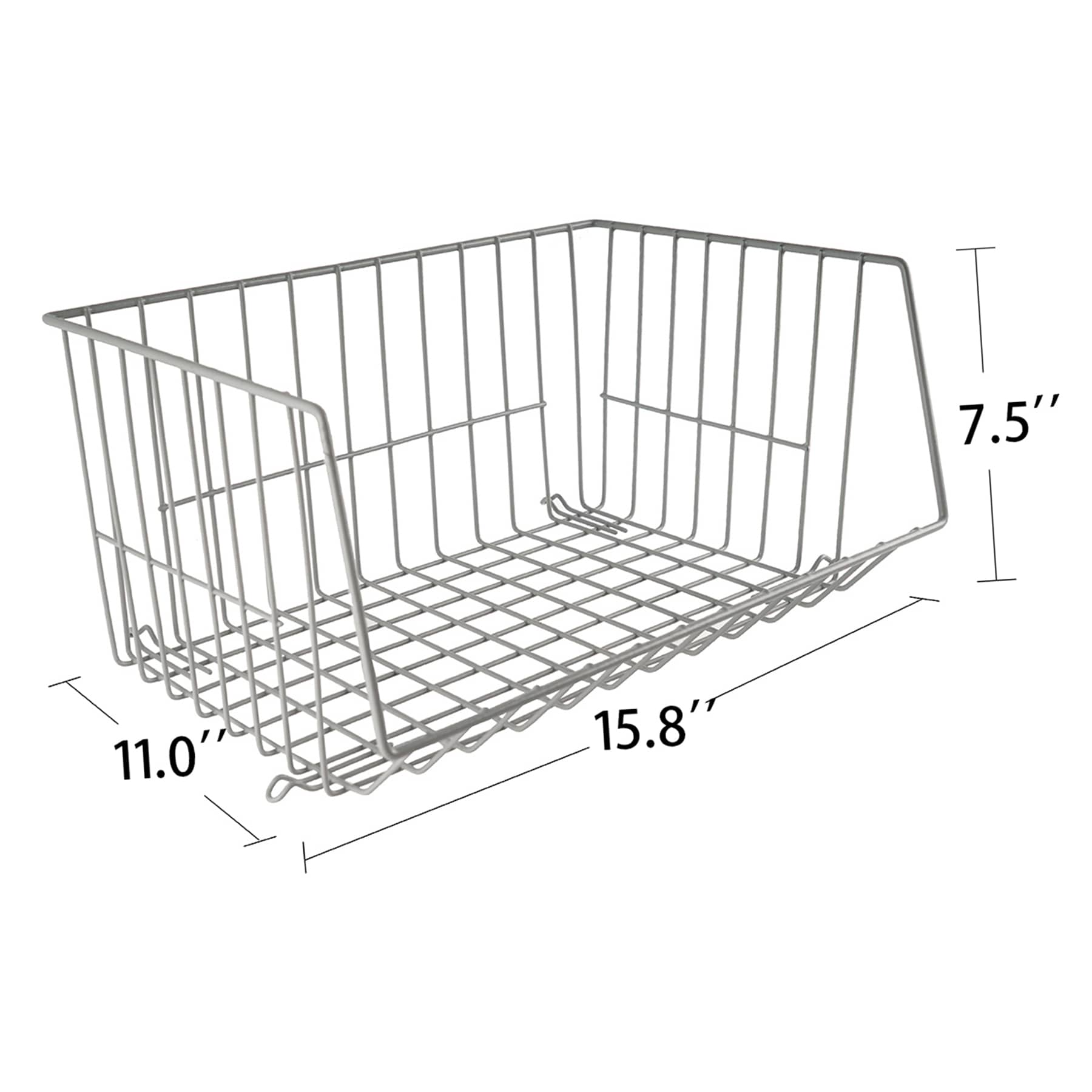 Grey Metal Stackable Shelf, Medium