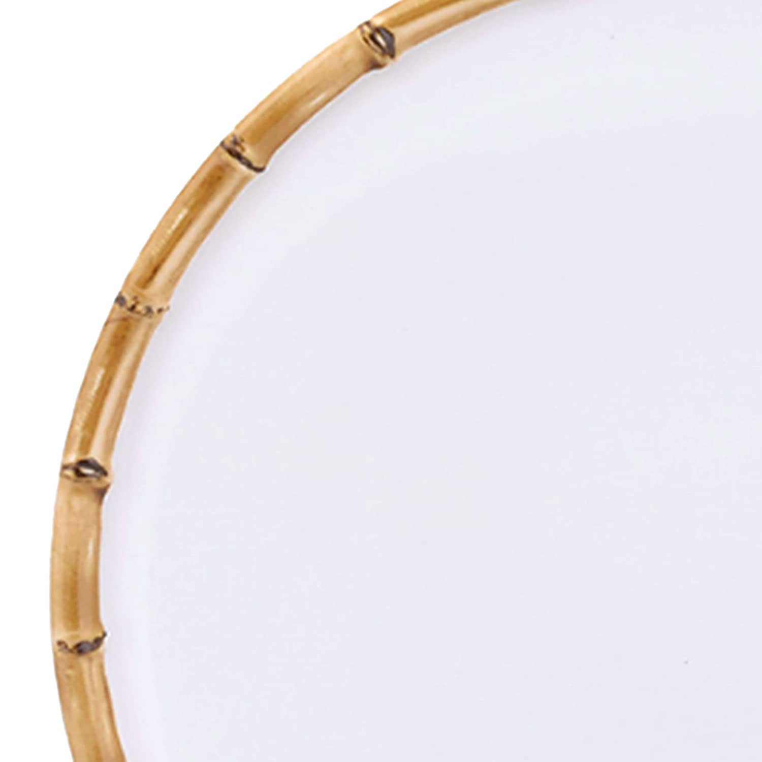 Bamboo Rim Melamine Dinner Plate, 11"