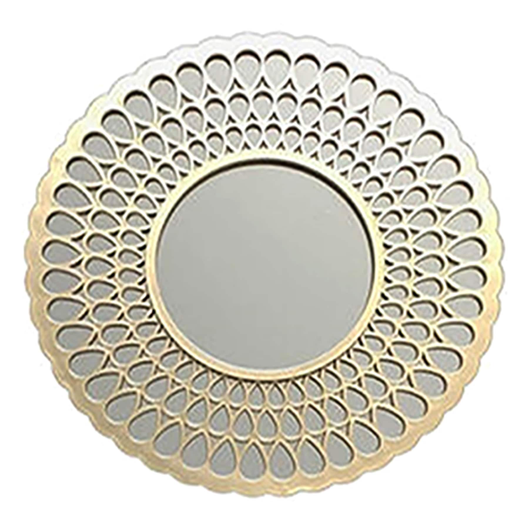 3-Piece Gold Round Wall Mirror Set, 10"