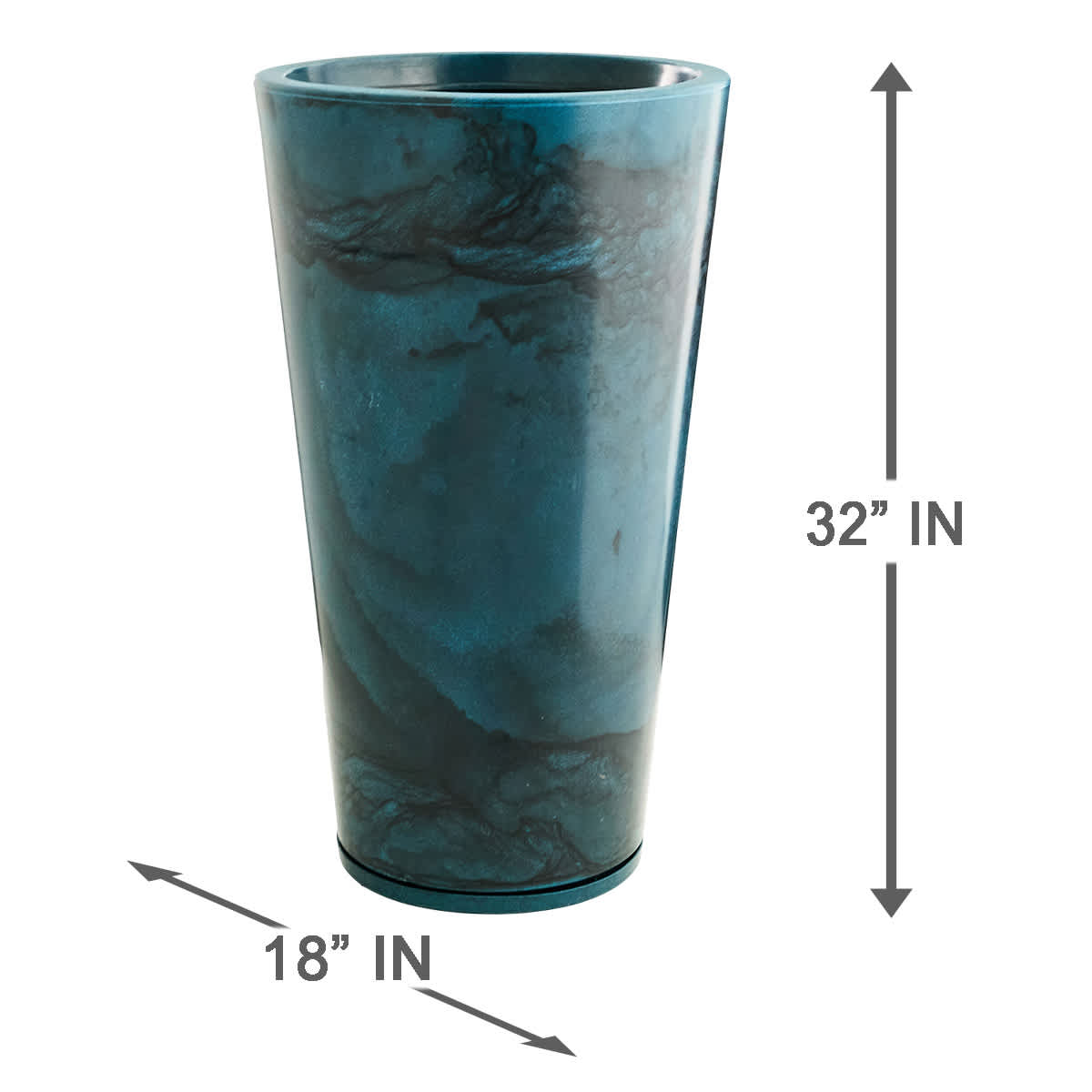 Genebra Blue Indigo Marble Effect Outdoor Planter, Large