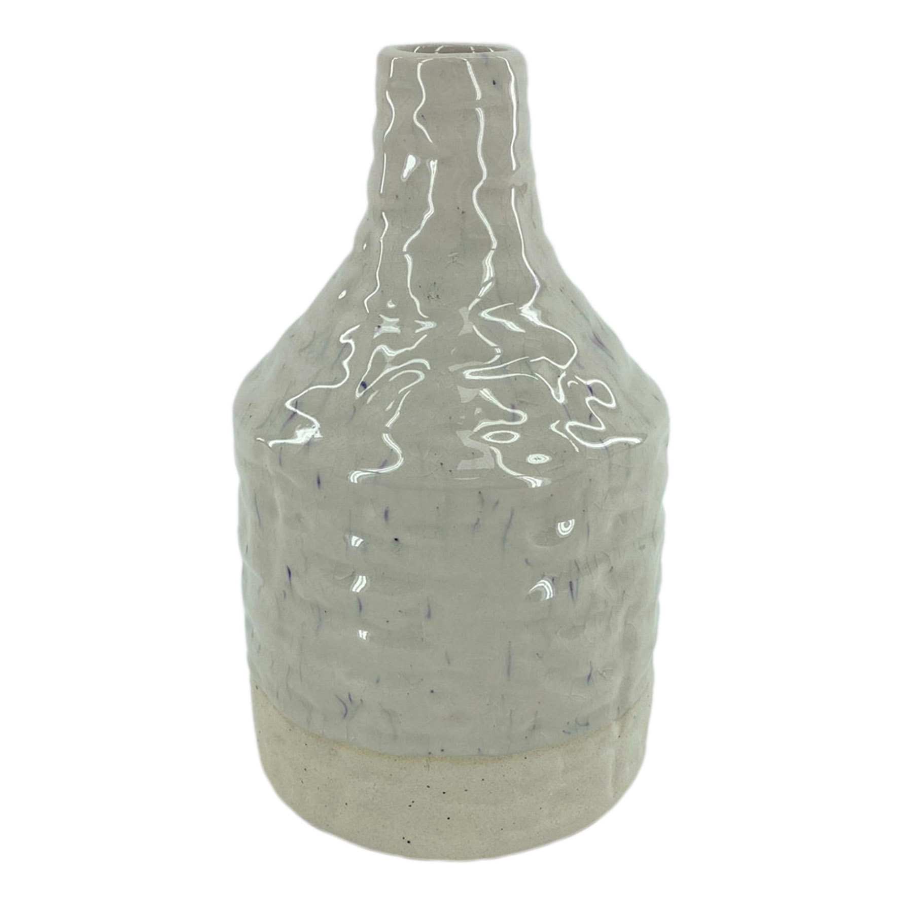 Honeybloom White & Blue Speckled Vase, 8"