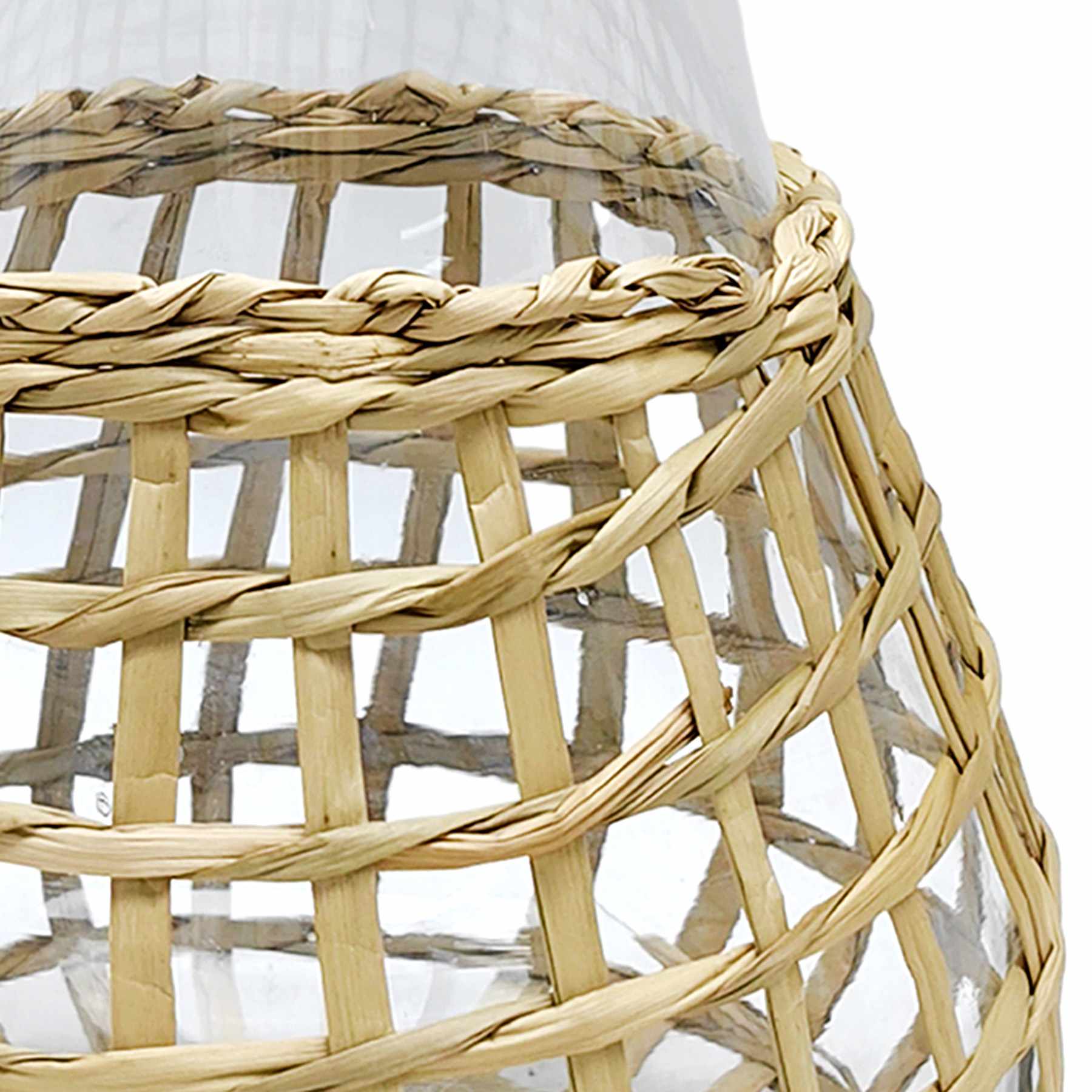 Ty Pennington Woven Grass Wrapped Glass Vase, 6"