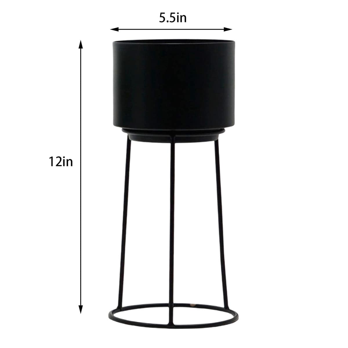 Black Metal Planter, Small