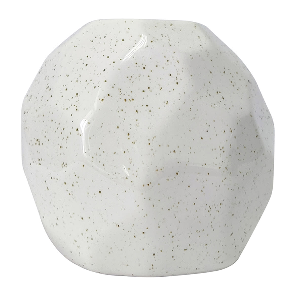 White Speckled Ceramic Bud Vase, 4"