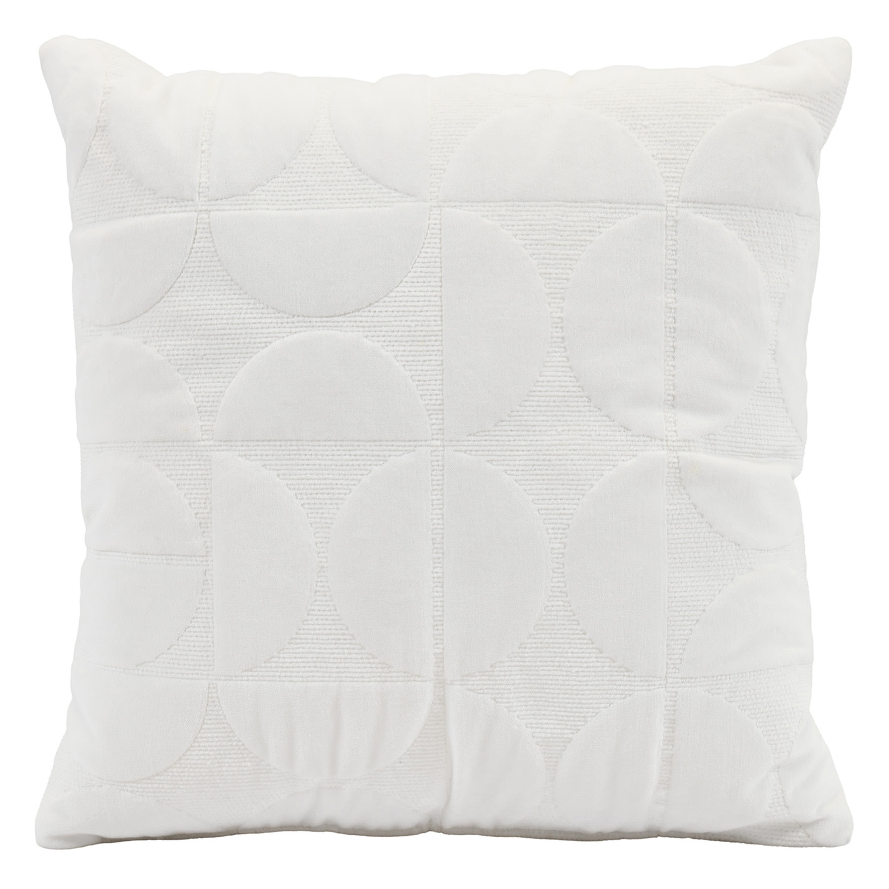 Crosby St. White Geo Quilted Velvet Throw Pillow, 18"