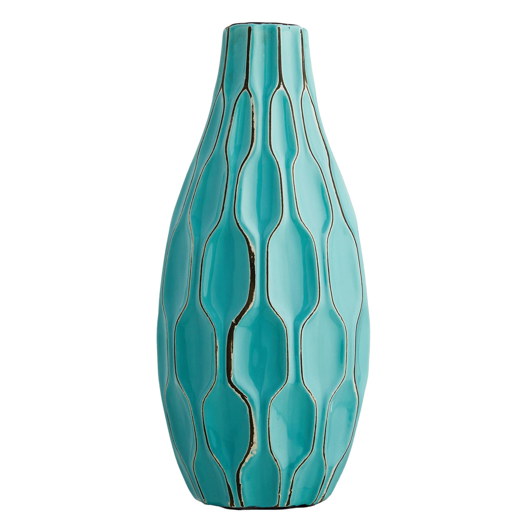 Katherine Turquoise Ceramic Vase, 15"