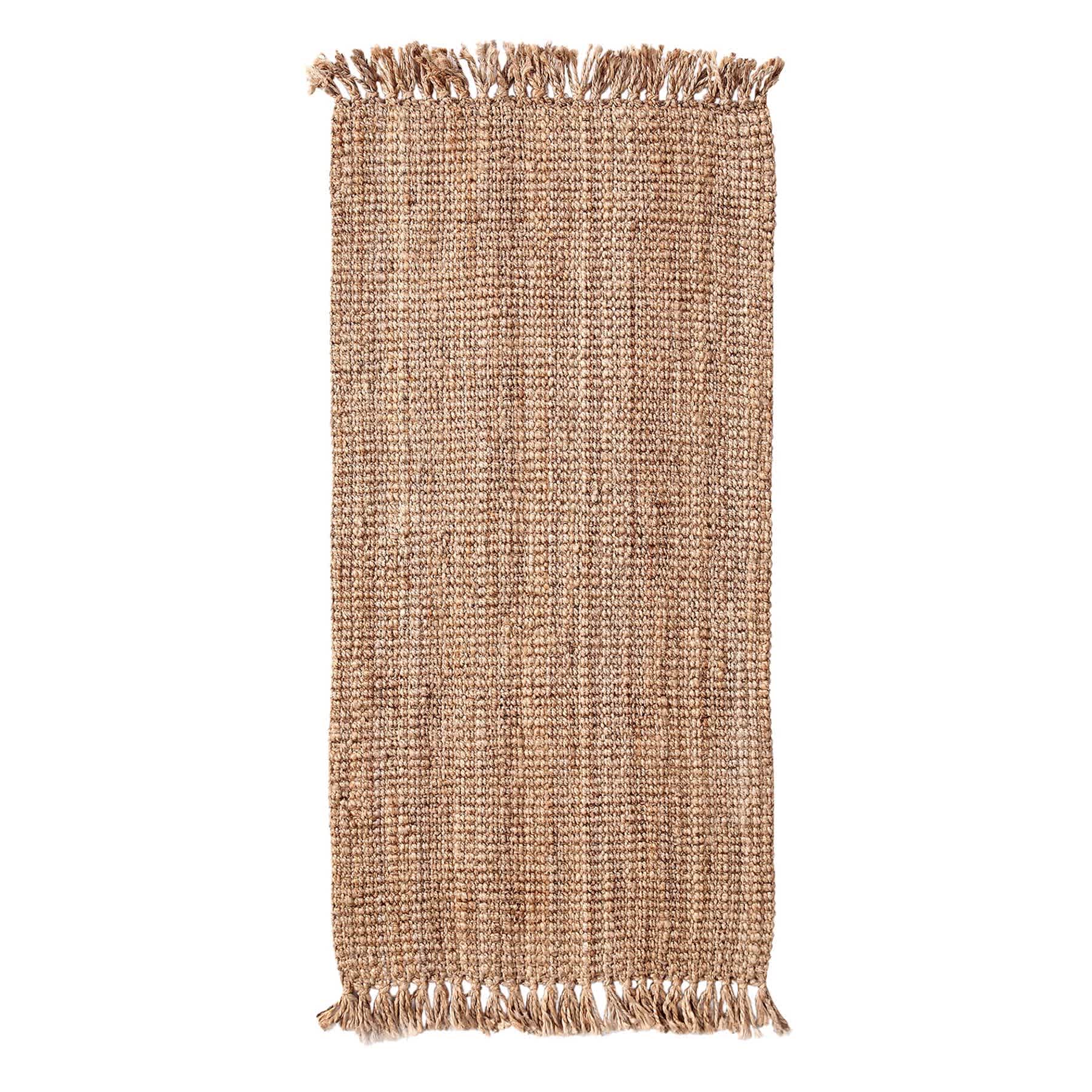 Natural Jute Boucle Fringe Accent Rug, 27x45