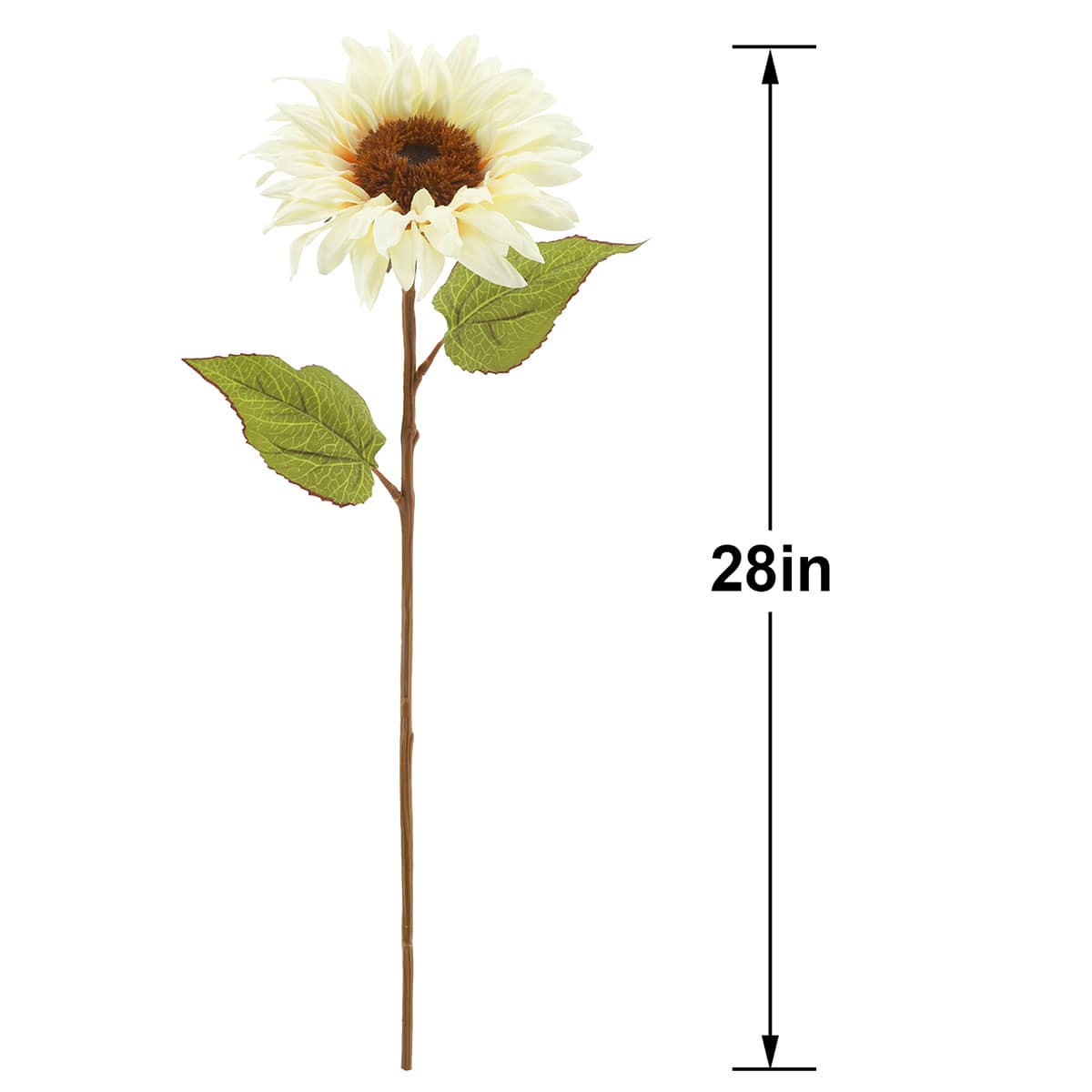White Sunflower Floral Stem, 28"