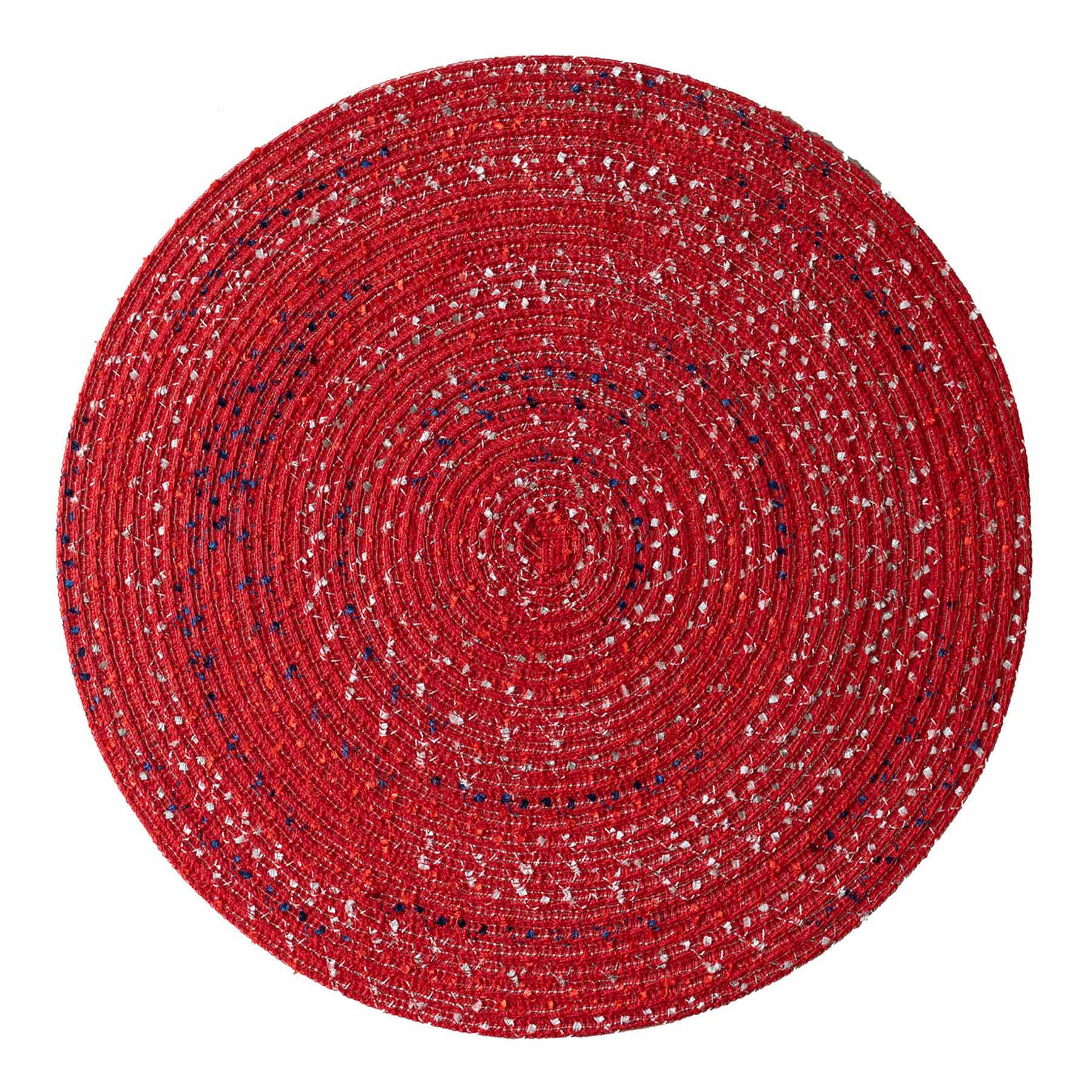 Providence Round Red Boucle Placemat, 15"