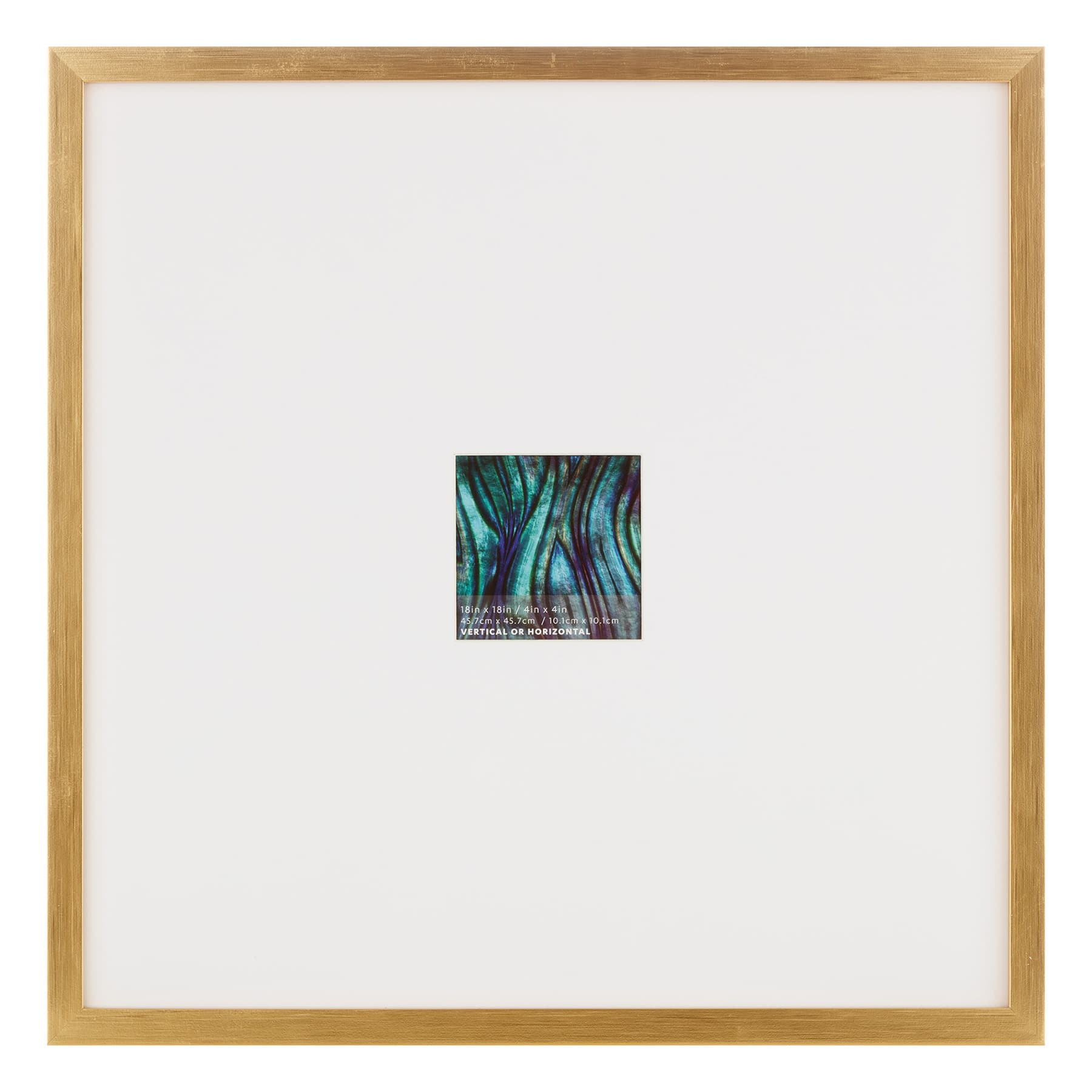 18x18 Matted to 4x4 Wall Frame, Gold