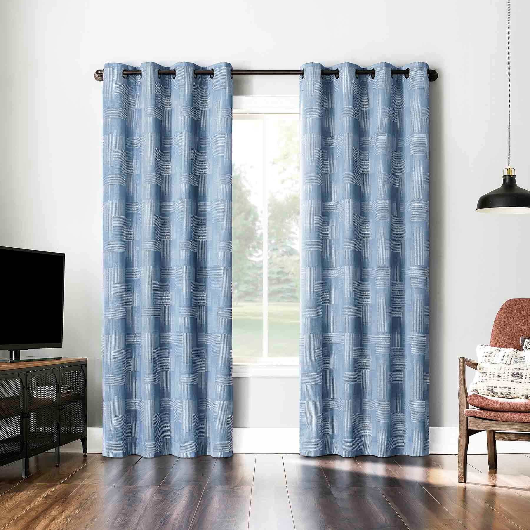 Sun Zero Blue Extreme Blackout Grommet Curtain Panel, 84"