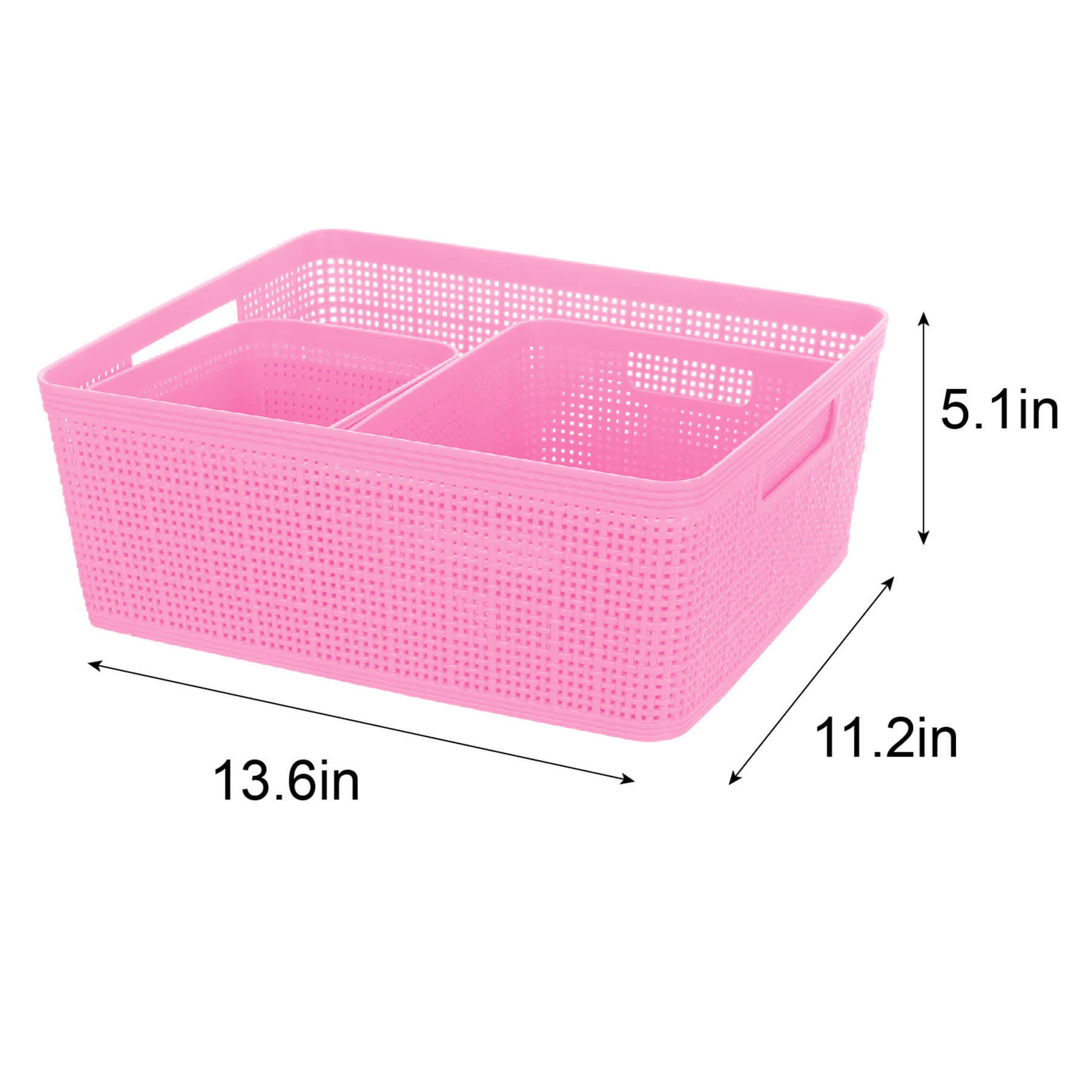 Set of 5 Dark Pink Storage Basket, 31.3l/4l/11.5l