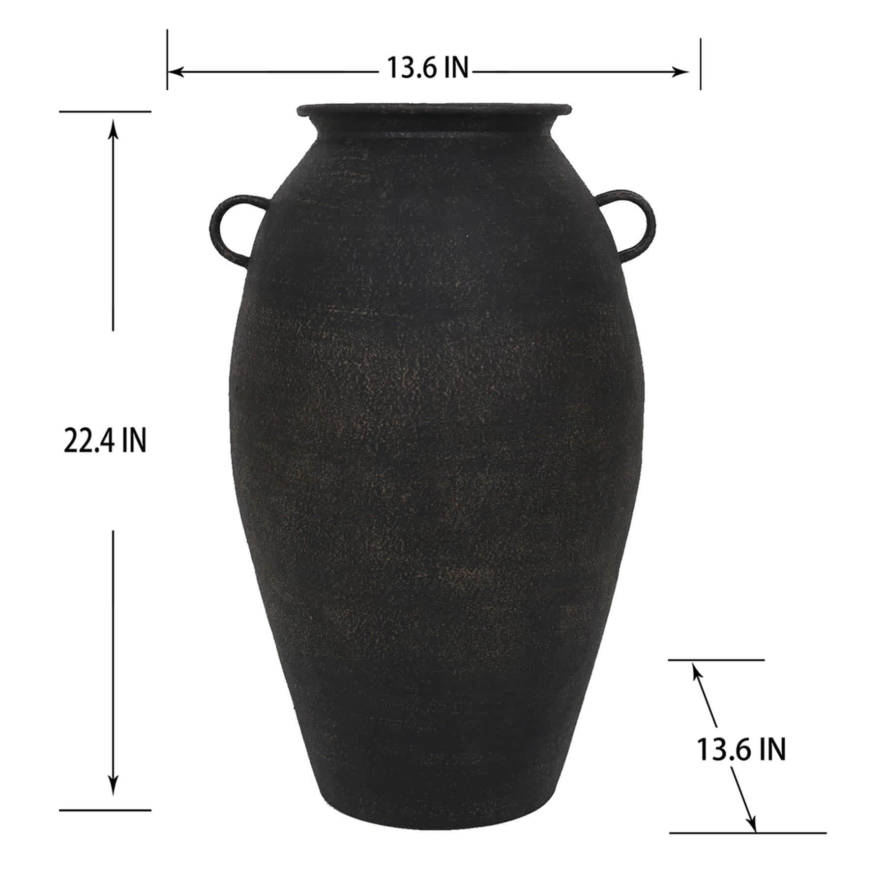 Metal Vase with Handle, 22"