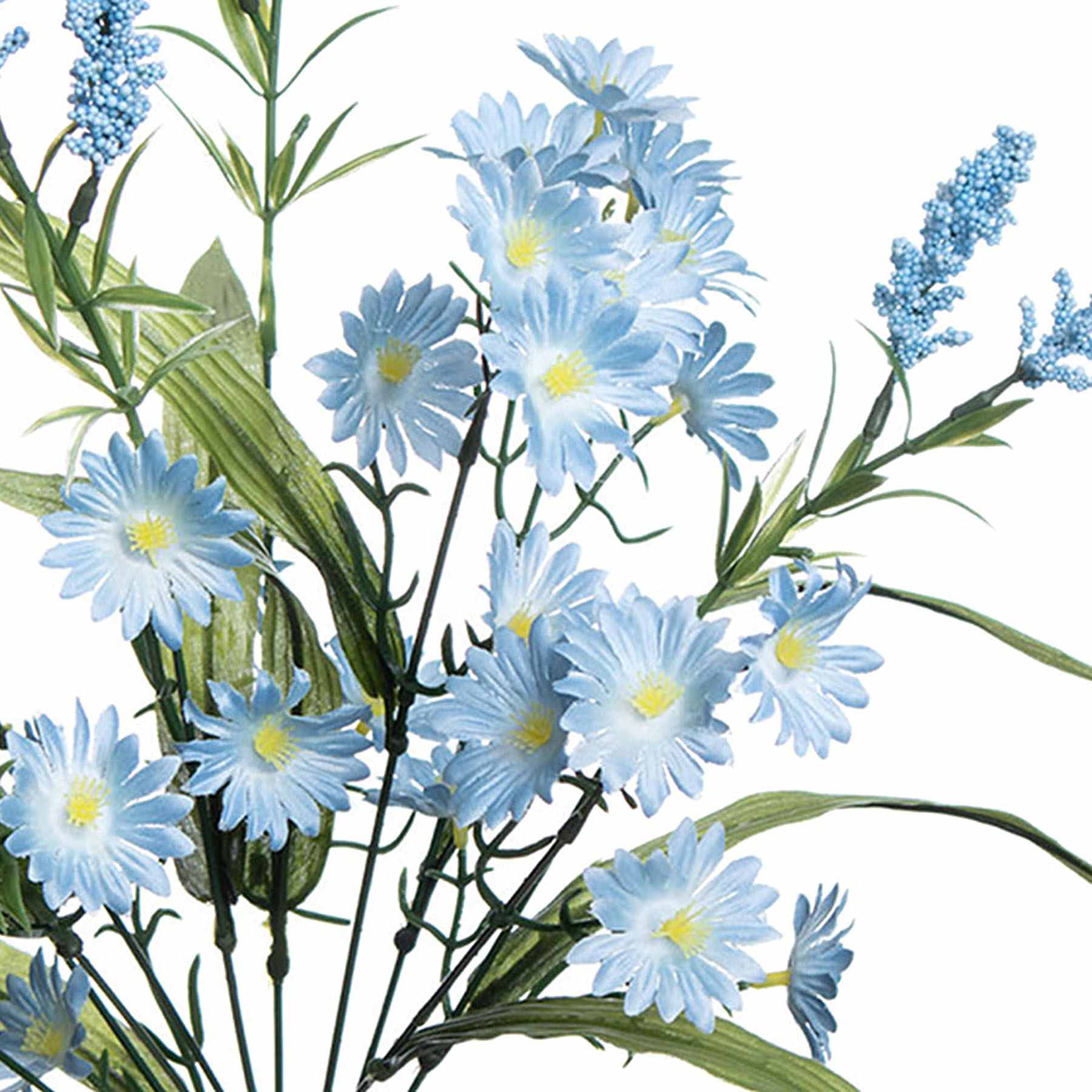 Blue Daisy & Heather Bush, 19"