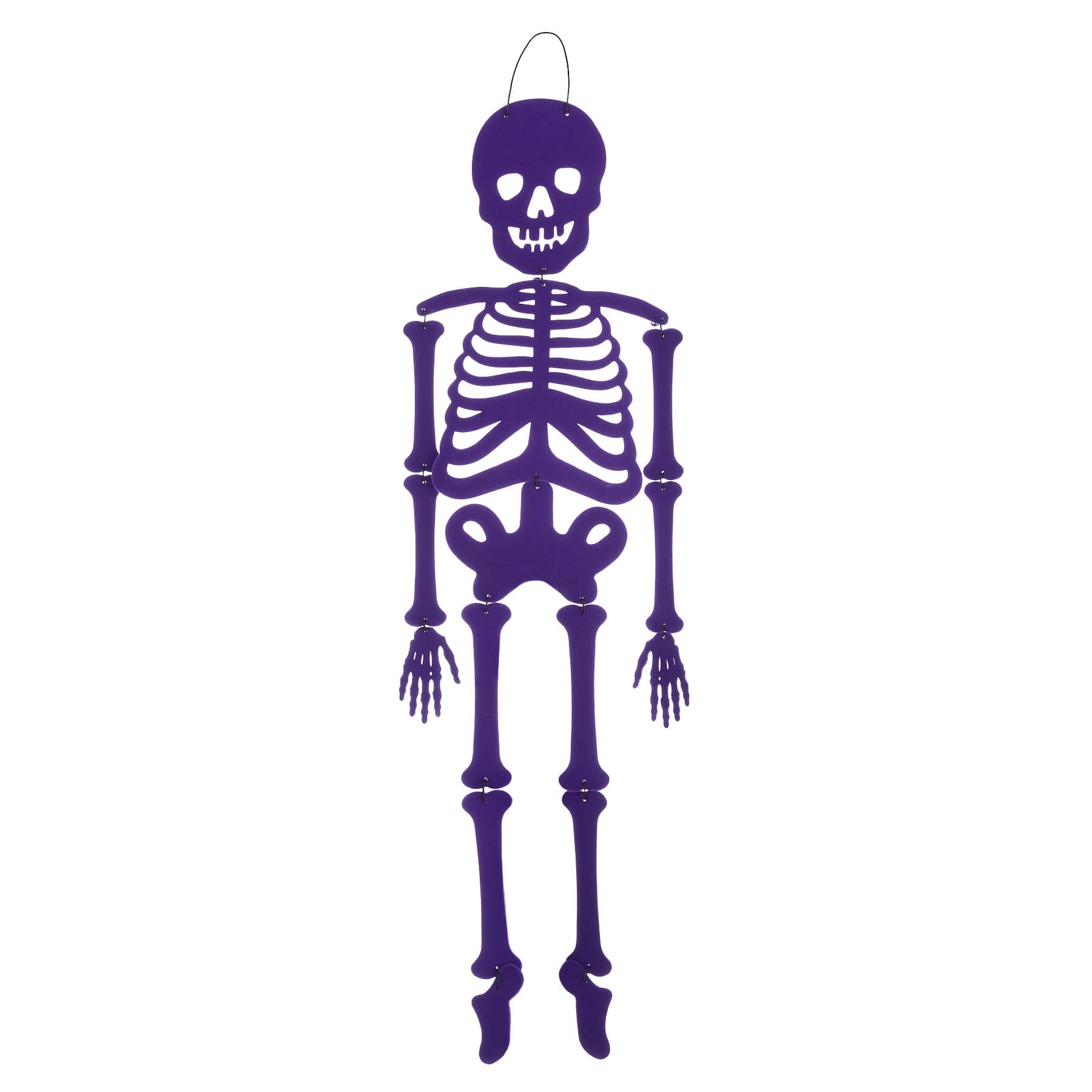 Purple Metal Flocked Skeleton Wall Décor, 25"