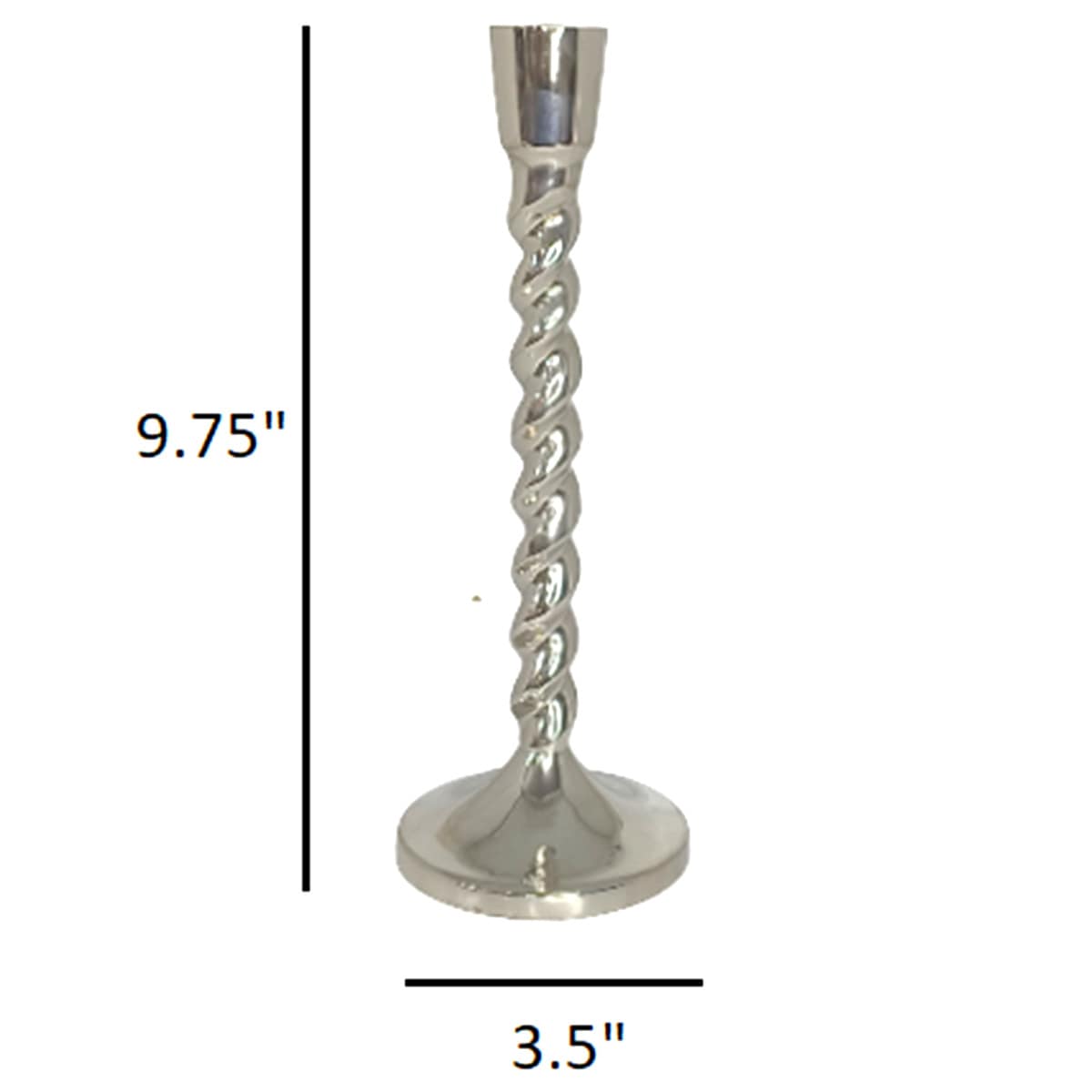 Twisted Silver Taper Candle Holder, 10"