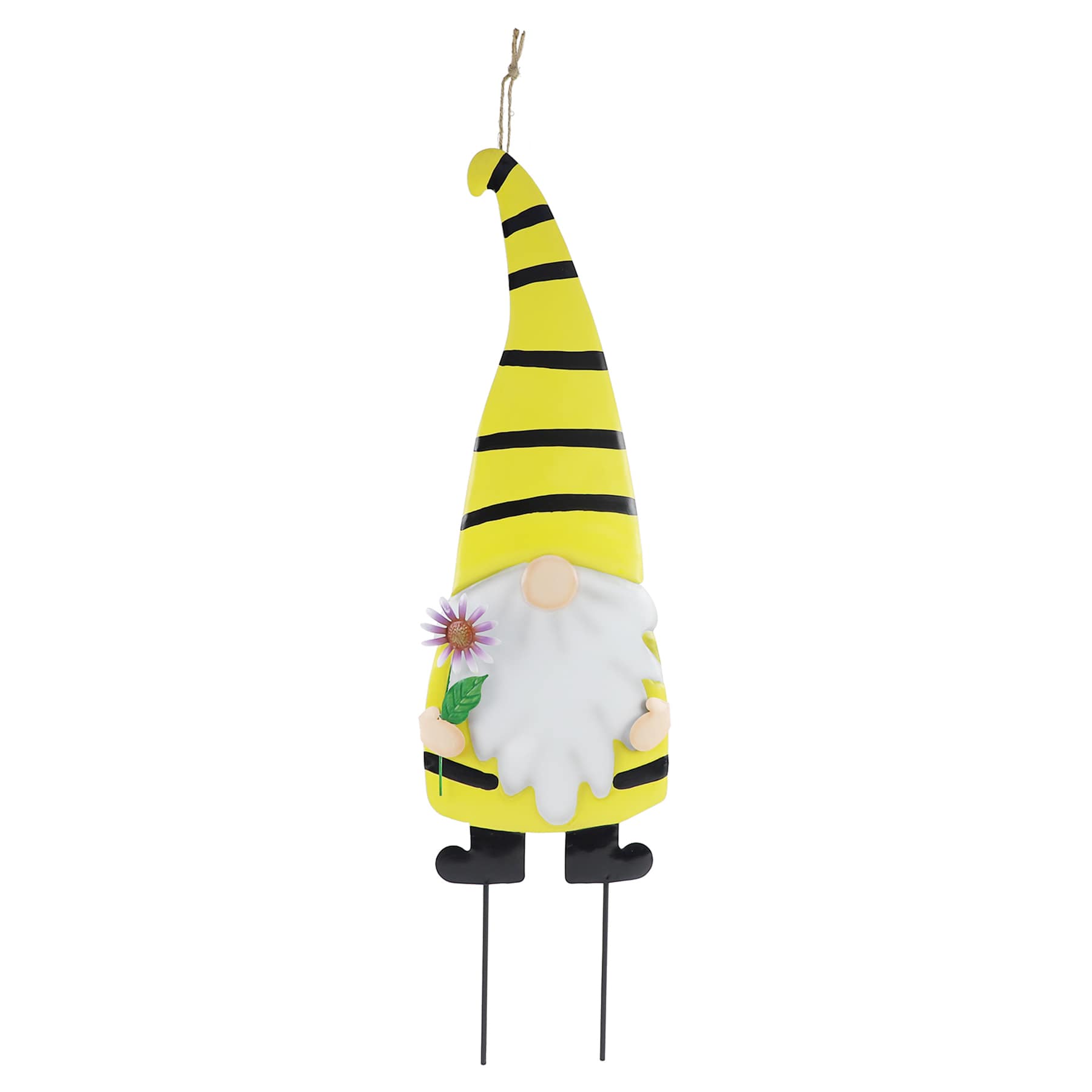 Bee Gnome with Flower Yard Stake, 31"