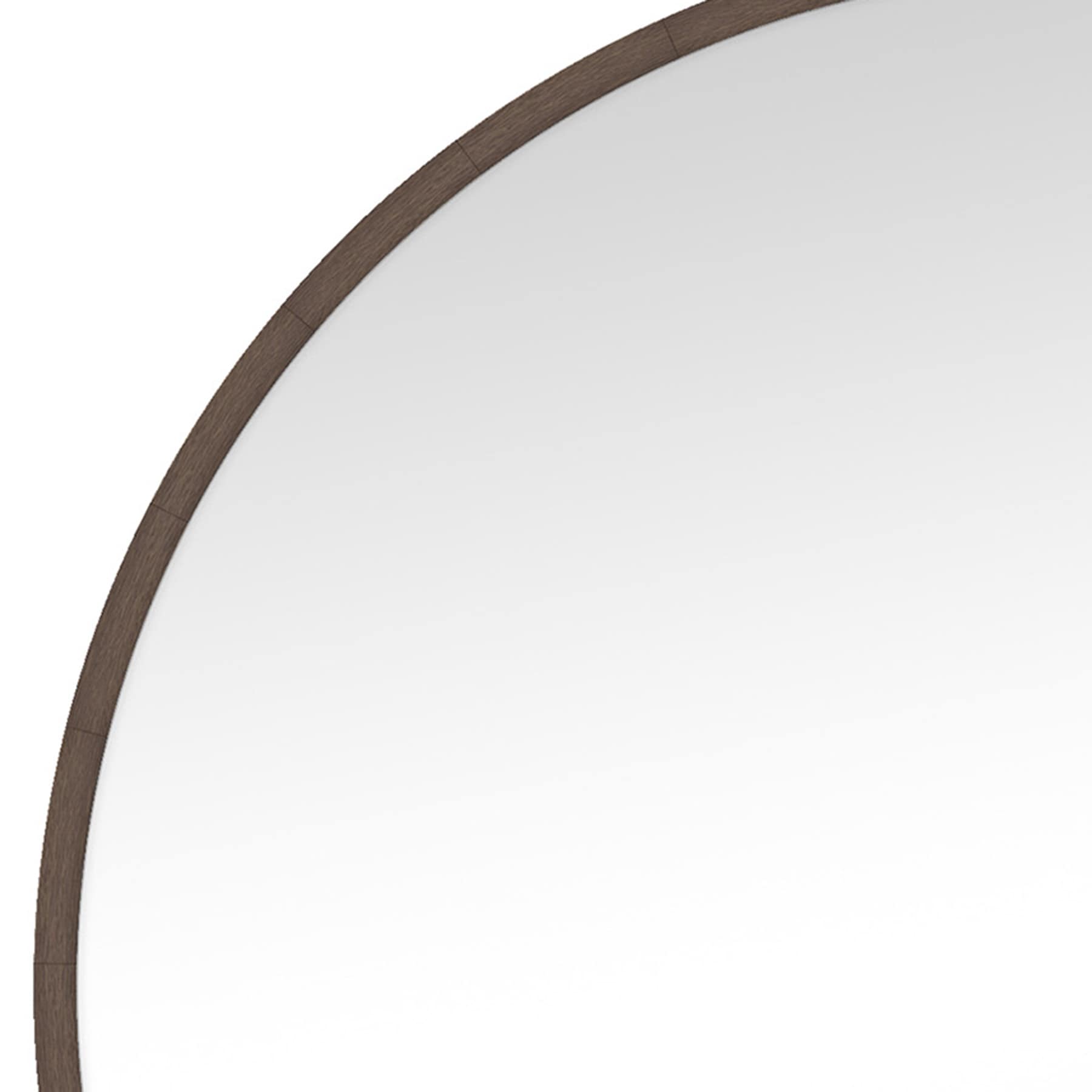 Brown Aluminum Round Wall Mirror, 14"
