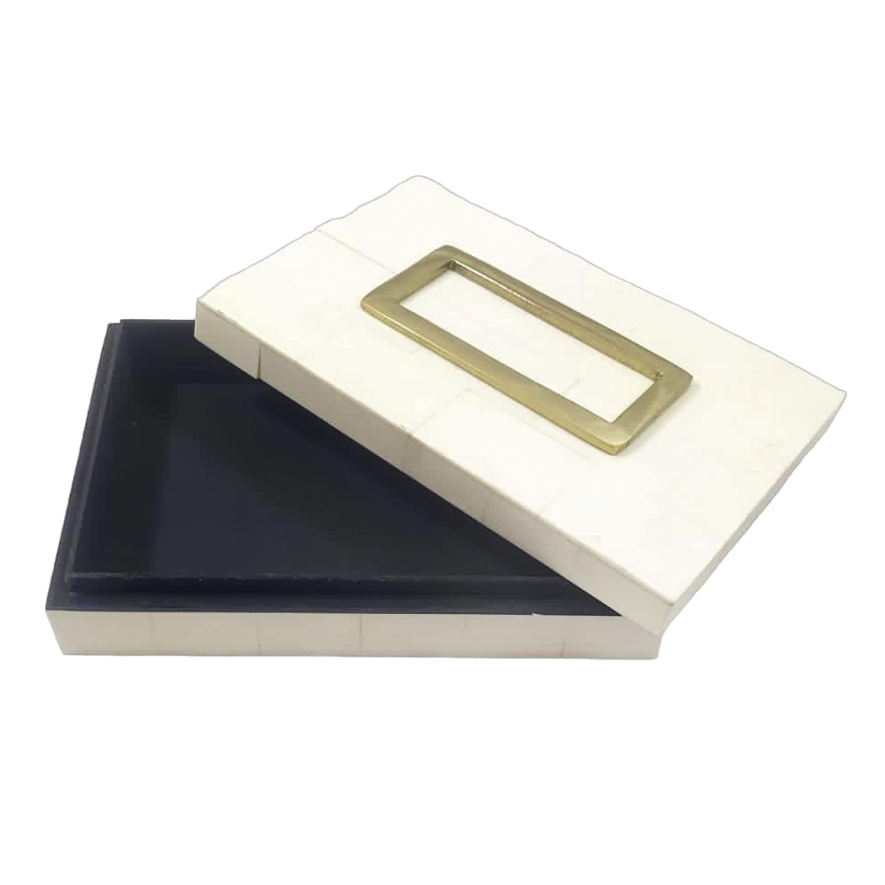 White Decorative Box with Lid, 9x6