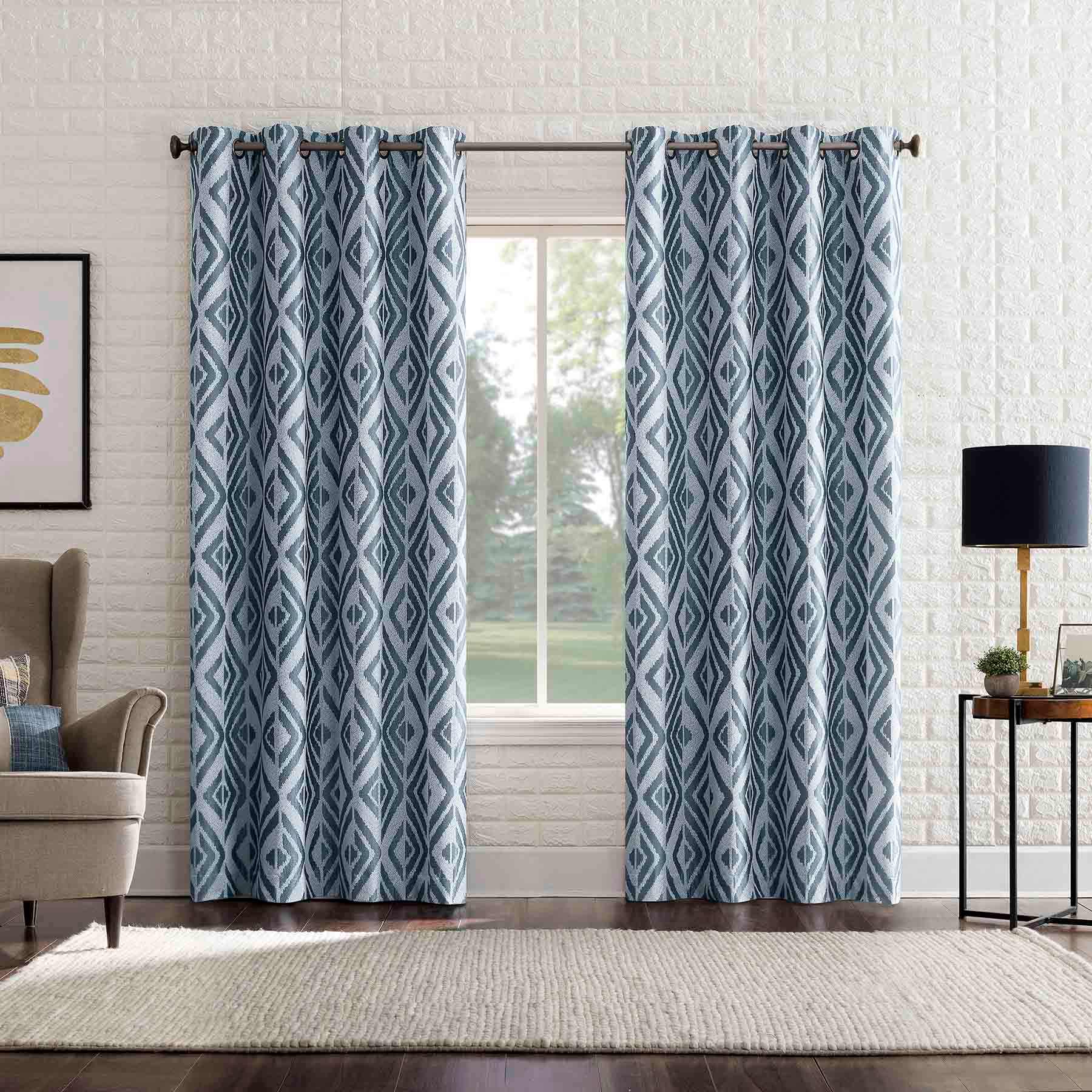 Sun Zero Blue Extreme Blackout Grommet Curtain Panel, 84"