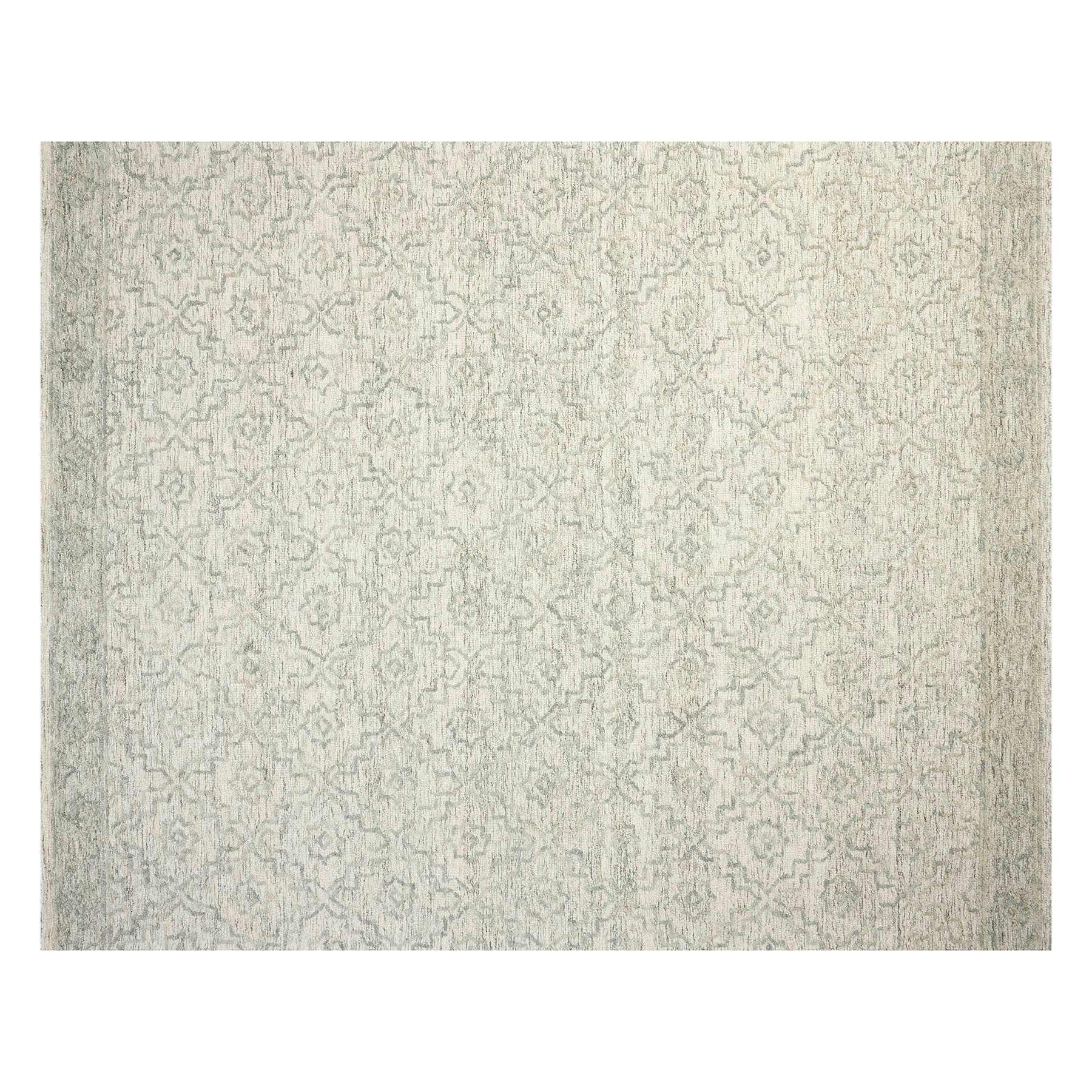 (A512) Providence Esmond Silver & Grey Floral Design Area Rug, 8x10