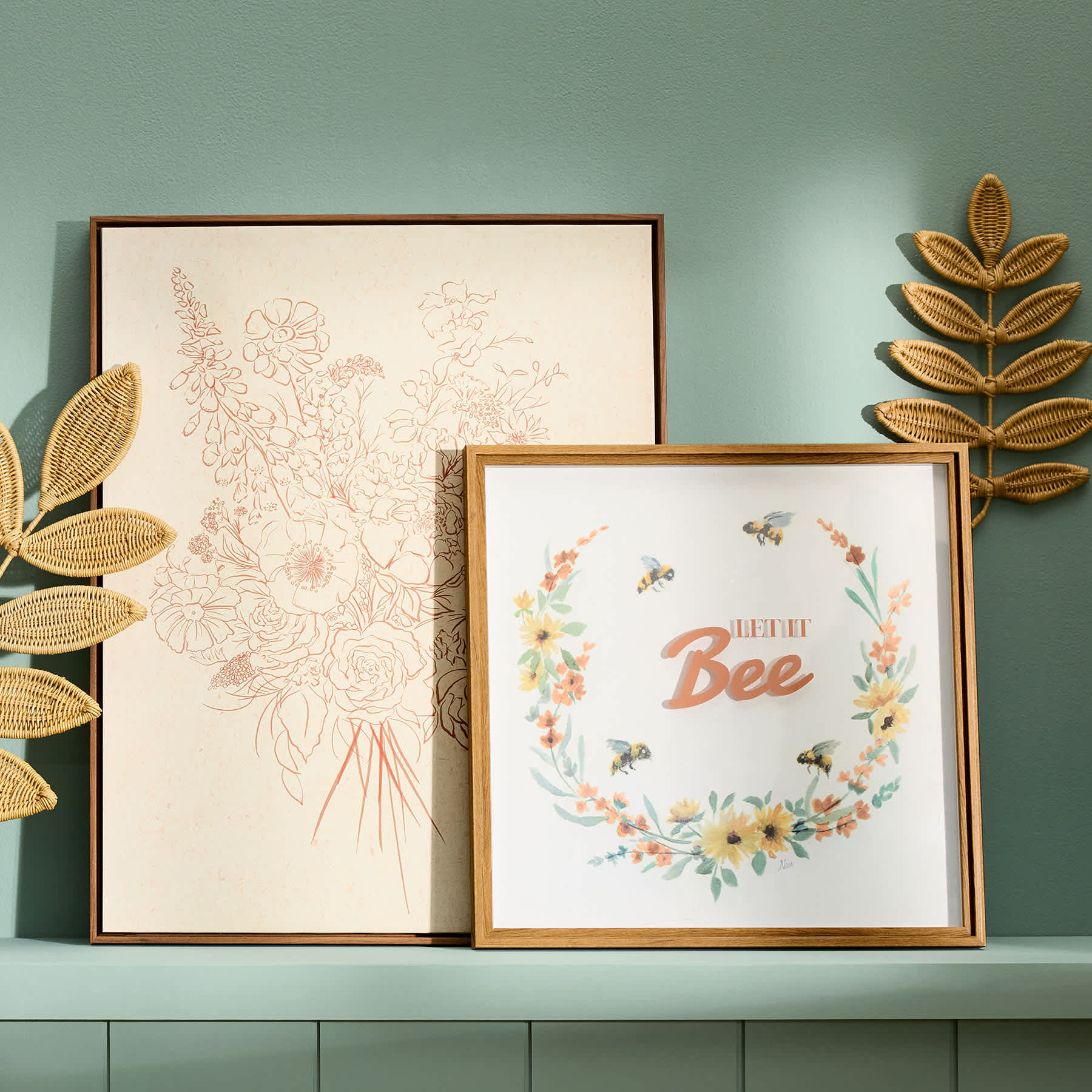 Framed Floral Canvas Wall Art, 22x28