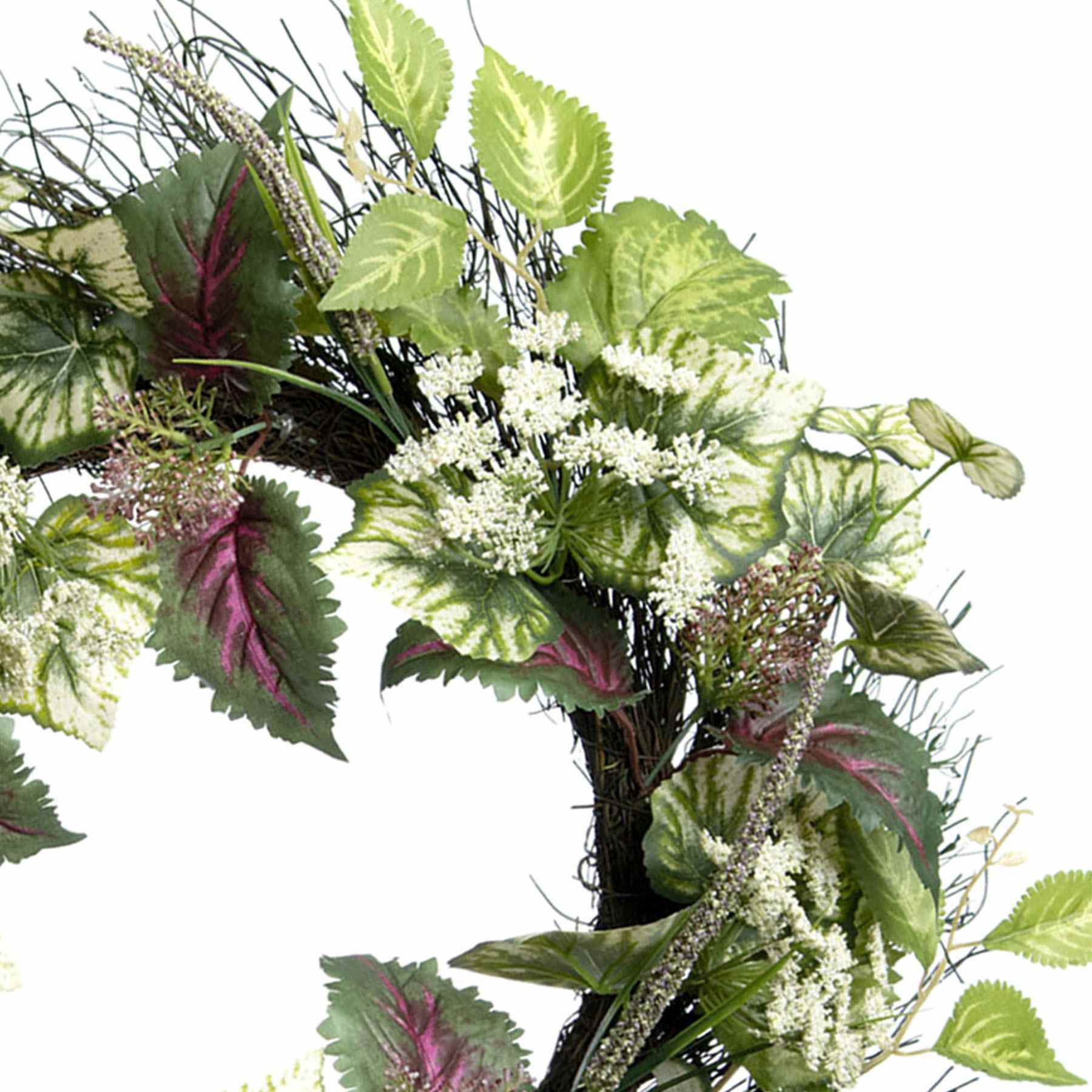 Queen Ann Lace & Coleus Wreath, 24"