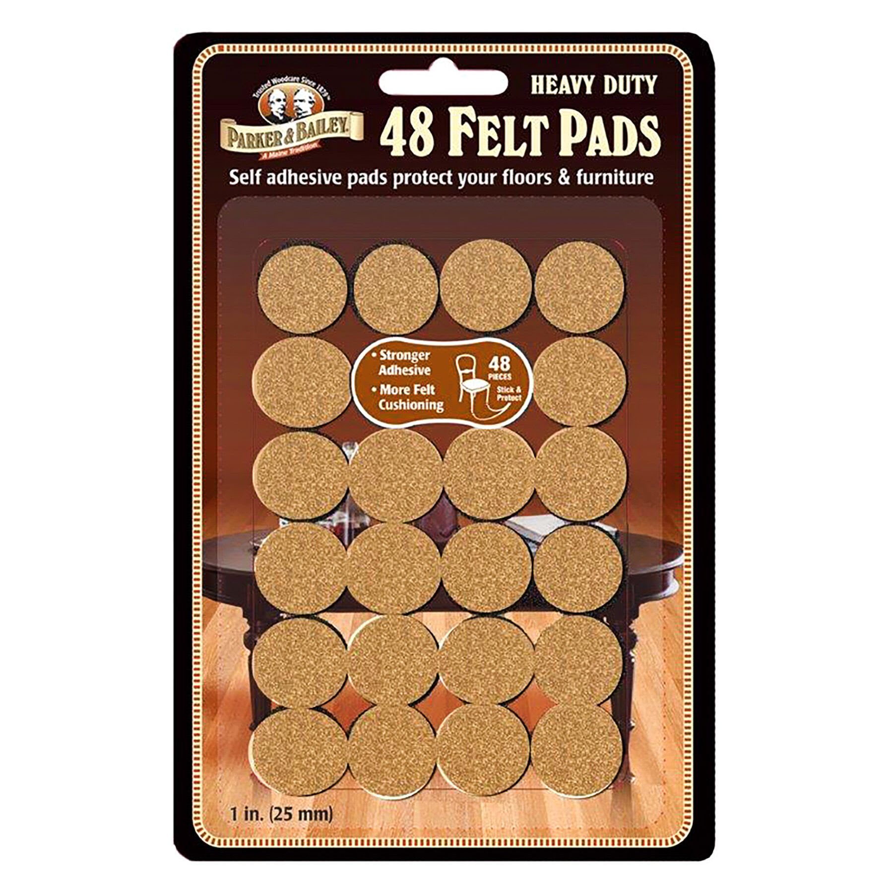 48-Pack Oat Felt Furniture Pads, 1"