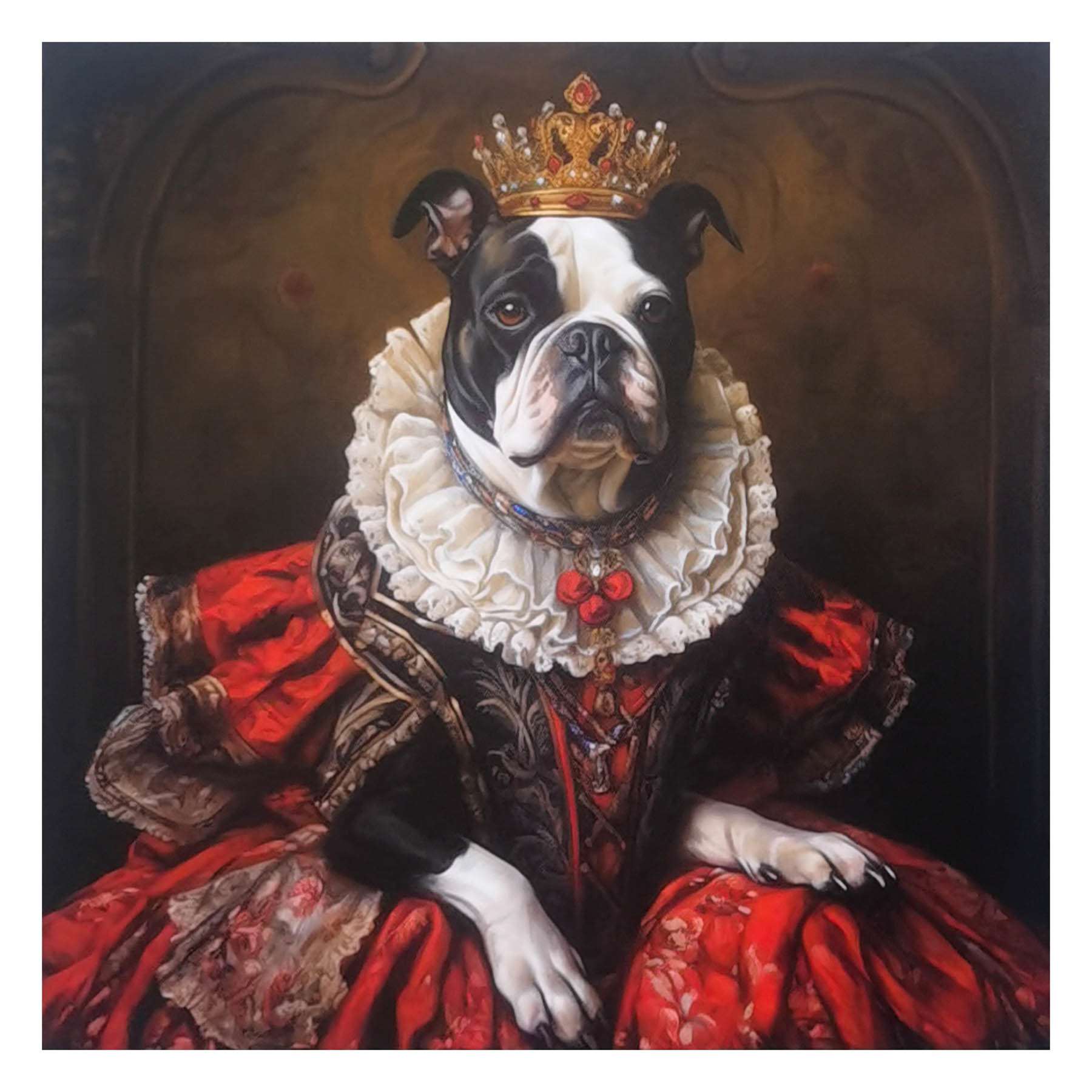12X12 Victorian Bulldog Canvas Wall Art