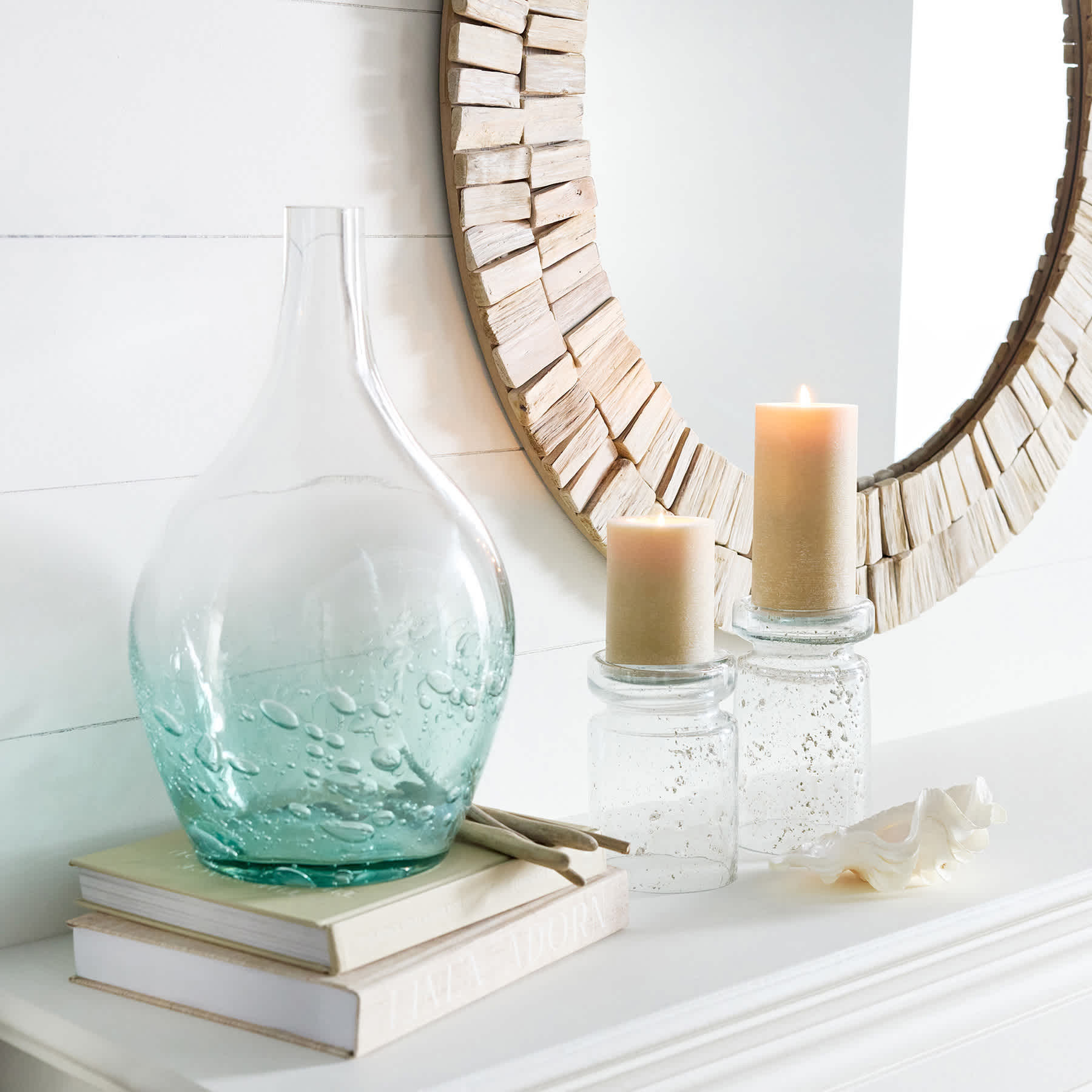 Fog Sponge Pillar Candle, 3x4