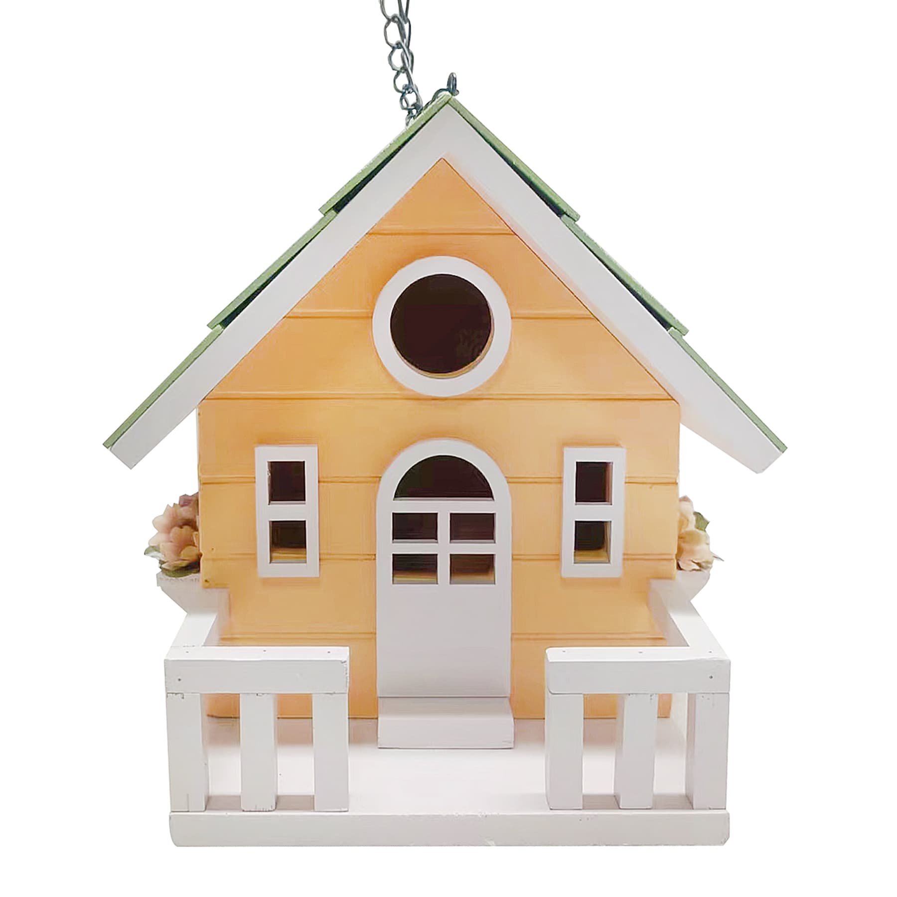 Yellow Hanging Cottage Birdhouse, 8"