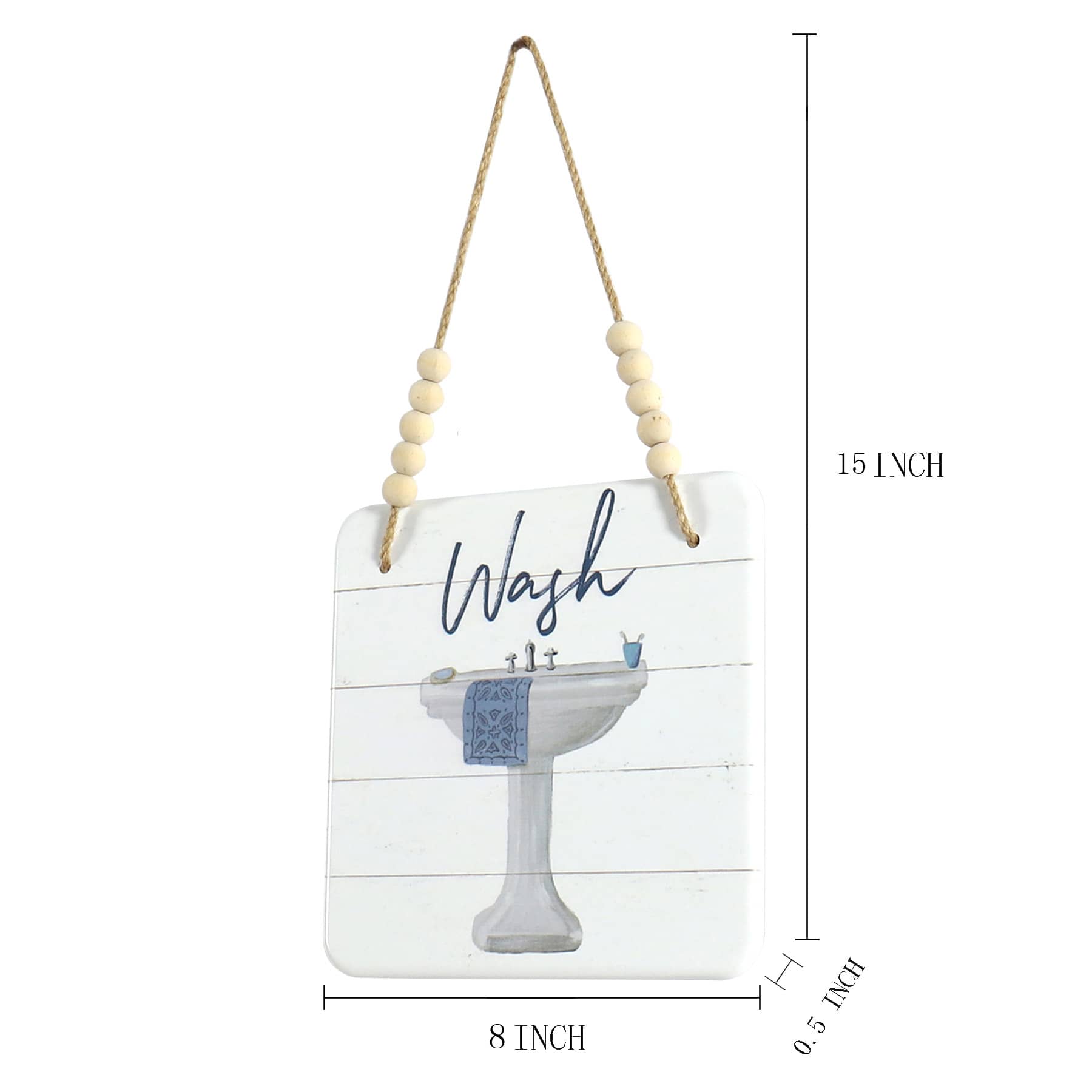 Bath Metal Wall Art, 8"