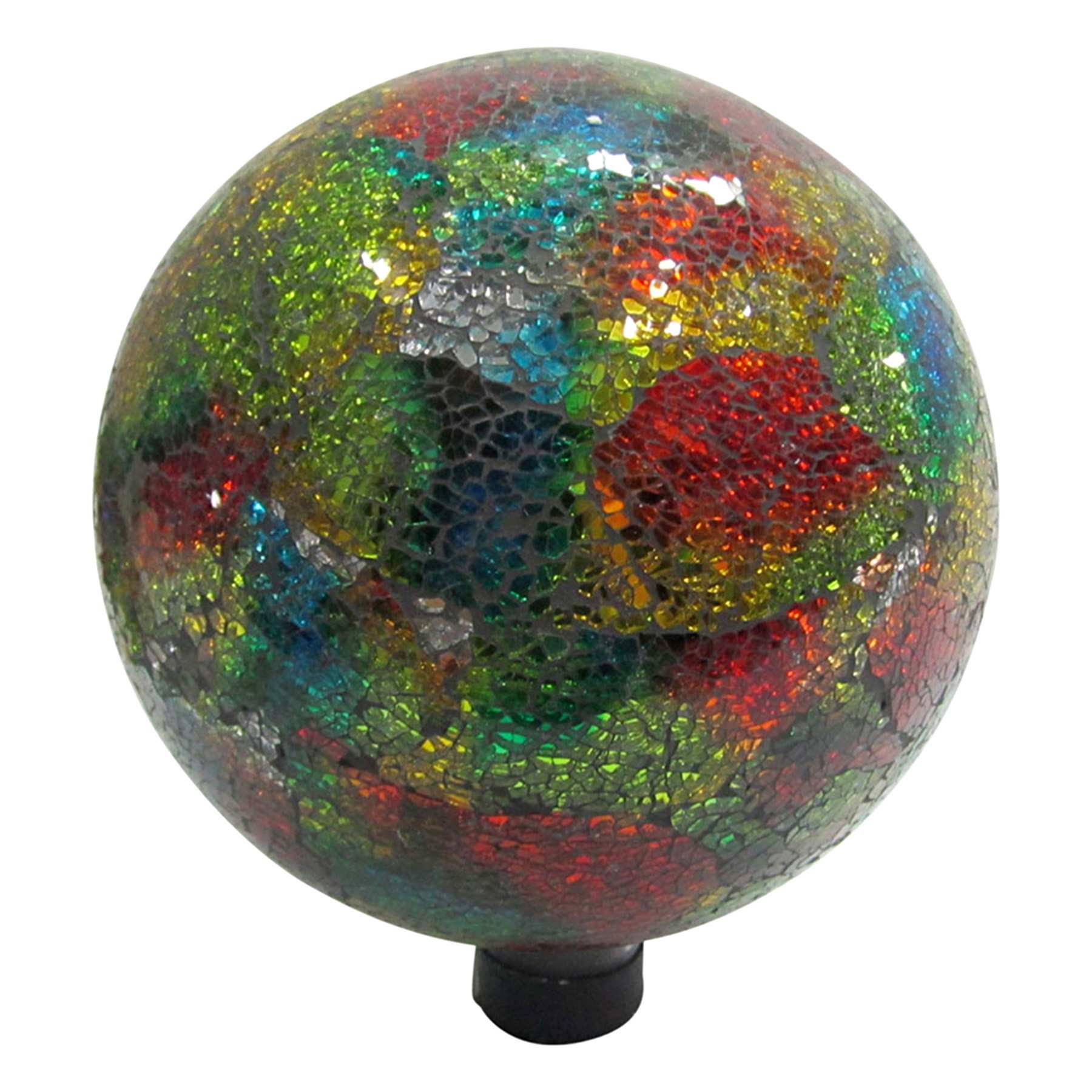 Shatter Mosaic Glass Garden Gazing Ball with Rubber Cap, 10"