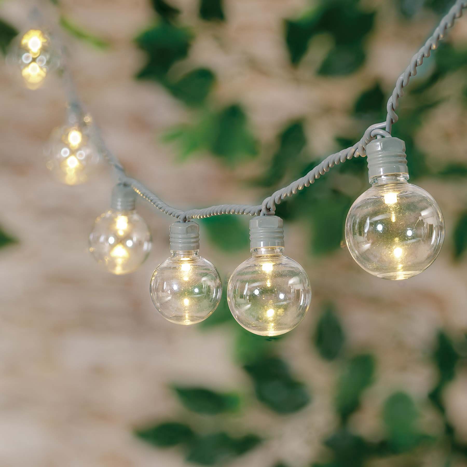 100-Count LED G40 Globe String Lights with Grey Wire