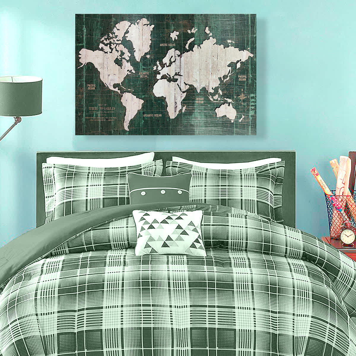 Found & Fable World Map Canvas Wall Art, 36x24