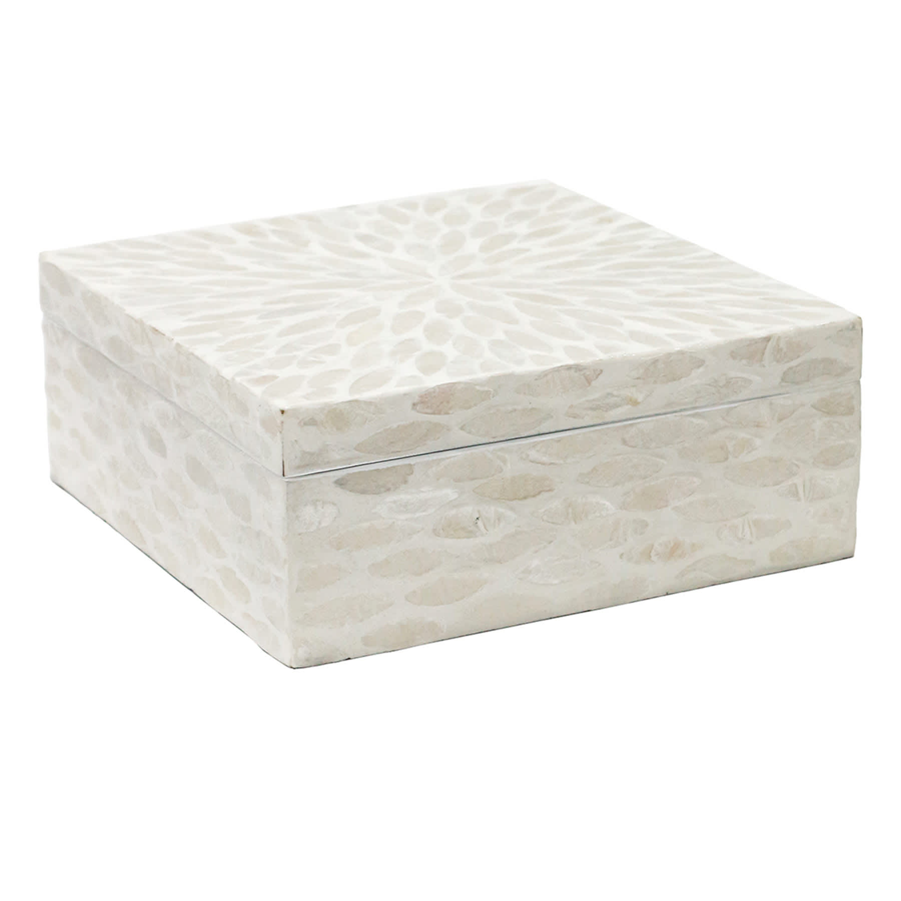 Solstice Ivory Capiz Decorative Box, 8"