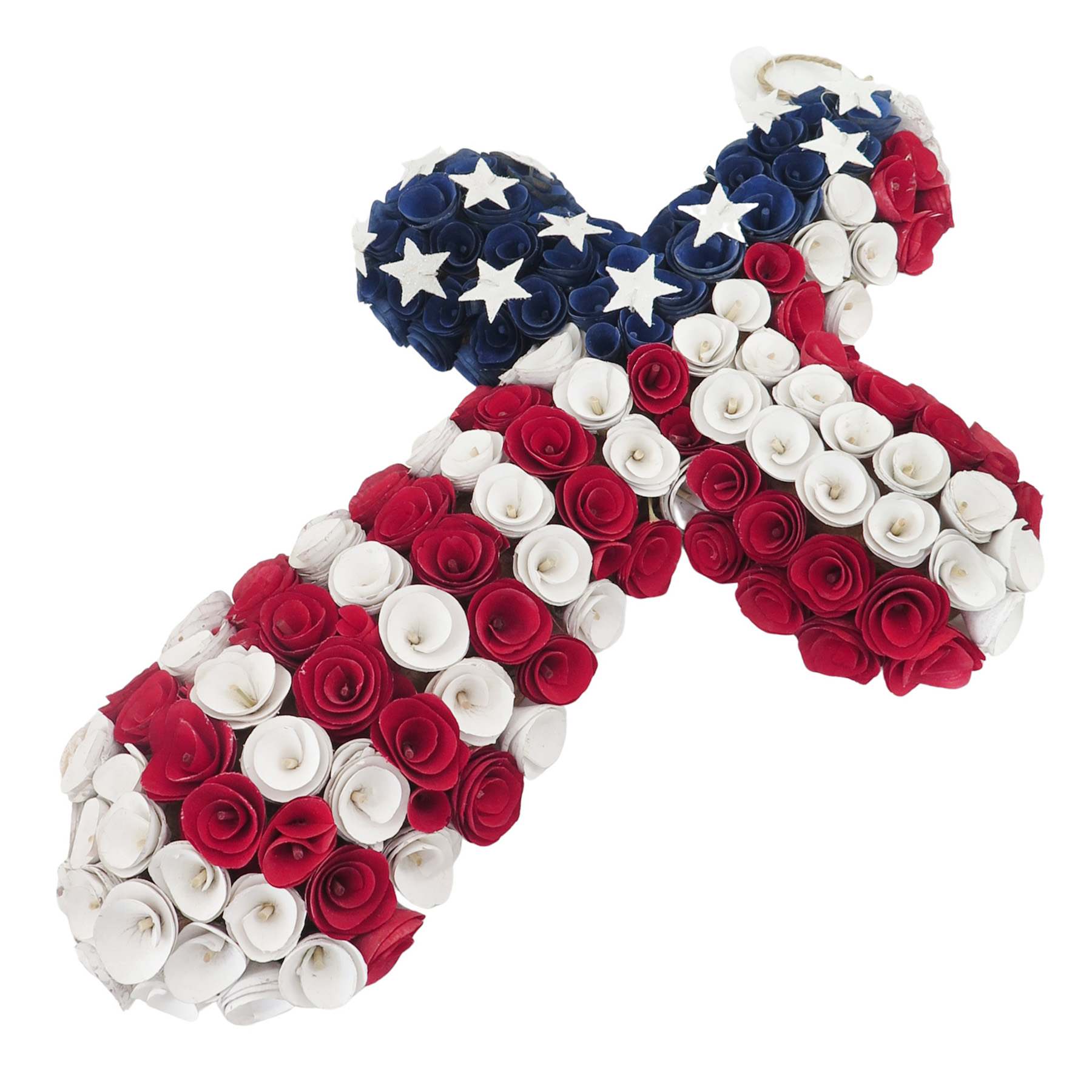 Patriotic Wood Curl Cross Wall Décor, 22"